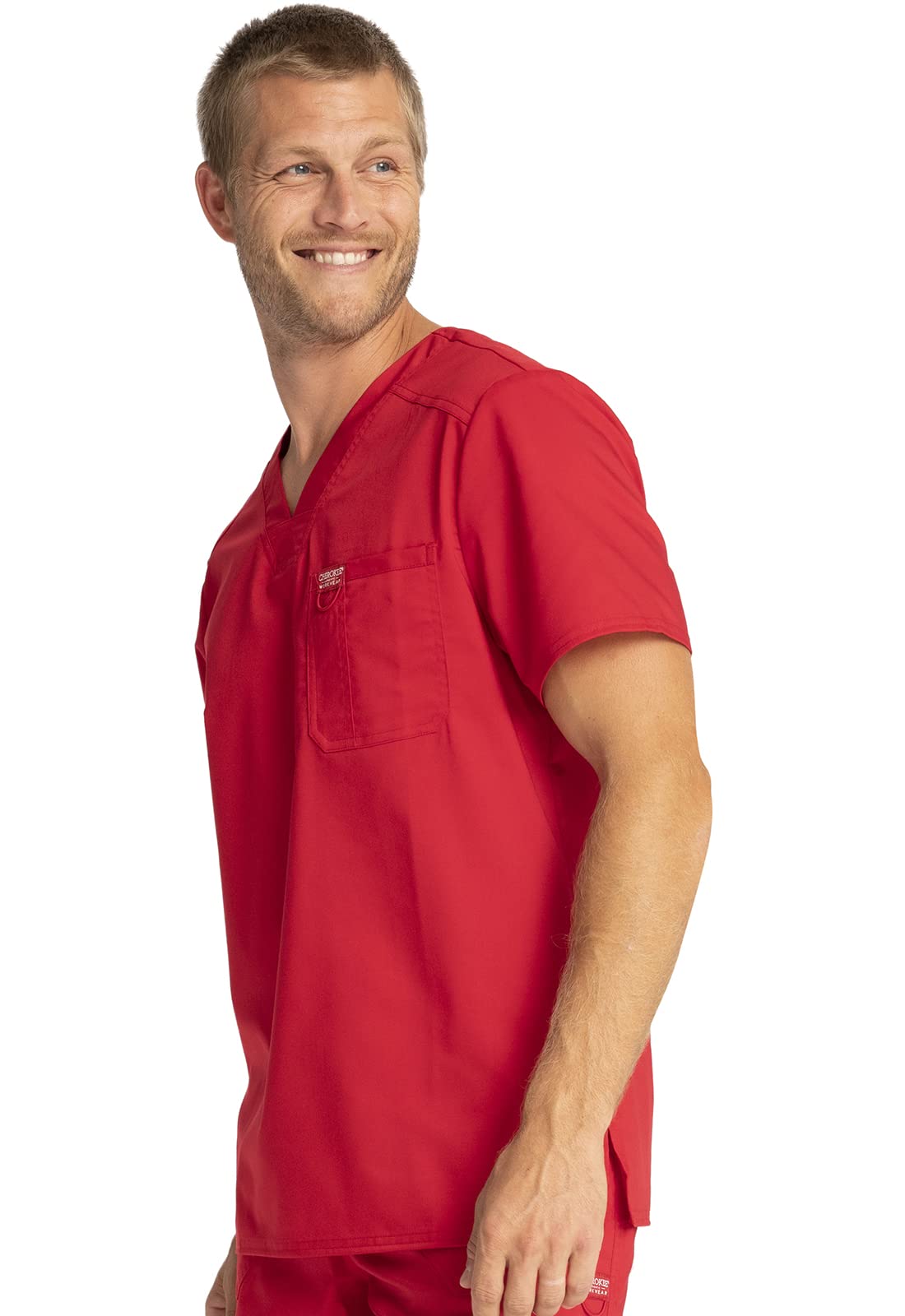 Cherokee Men's Scrubs Top - Comfortable Workwear V-Neck Shirt with Tuckable Design (WW690) | Perfect for Nurses, Doctors & Healthcare Professionals