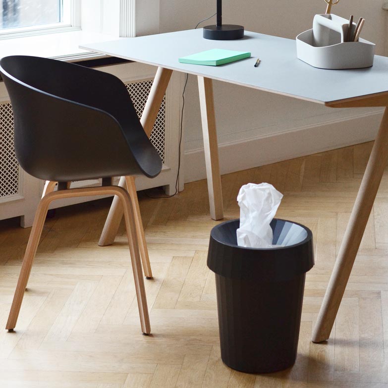 HAY Shade Bin - 14L Black Trash Can with Lid for Kitchen, Bathroom & Office | Durable & Stylish Waste Bin for Home & Commercial Use