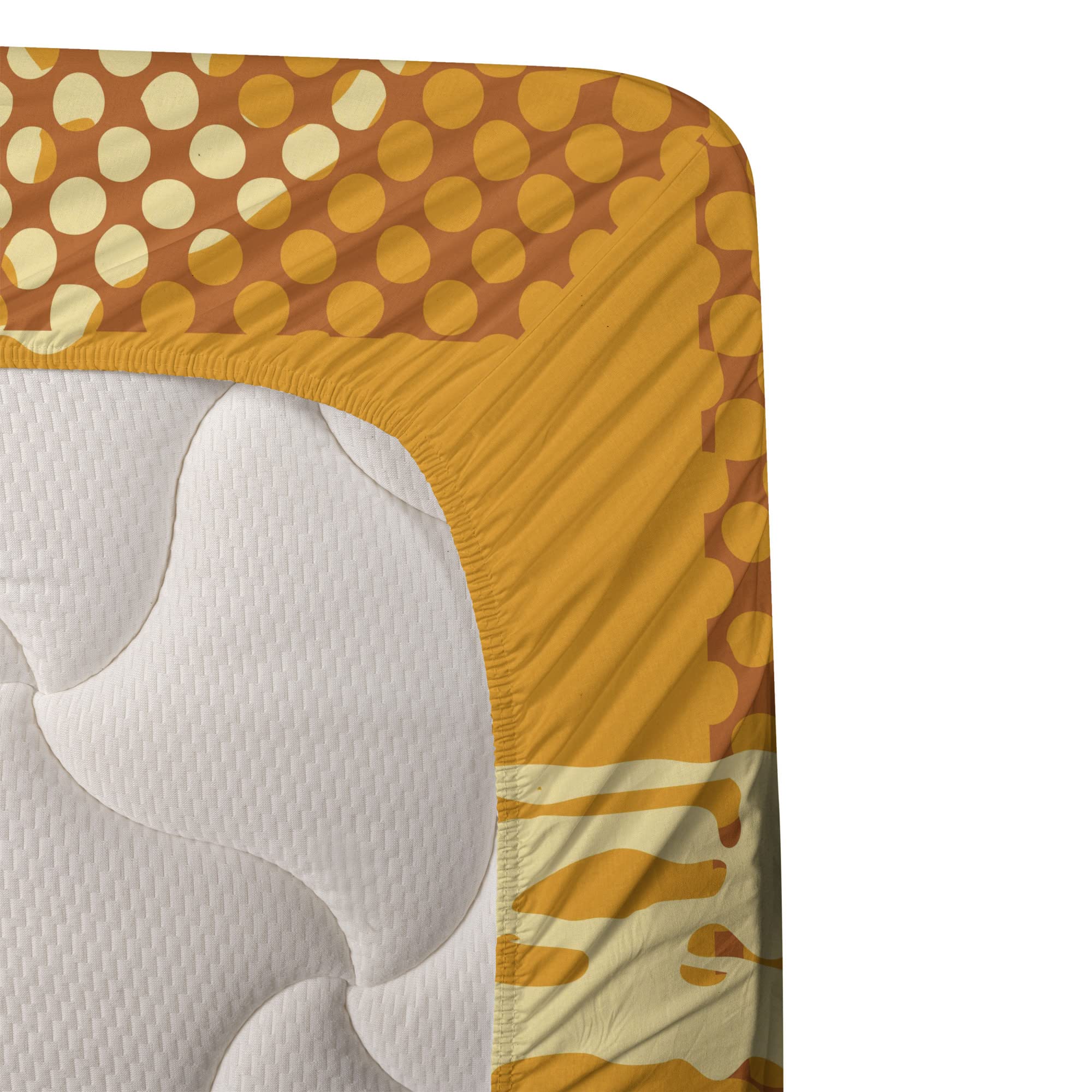 Ambesonne Modern 4-Piece Sheet Set - King Size, Marigold Maroon with Grunge Music Culture Illustration | Fitted Sheet, Flat Sheet & 2 Pillowcases | Soft Bedding for Contemporary Bedrooms, Dorm Rooms & Guest Rooms