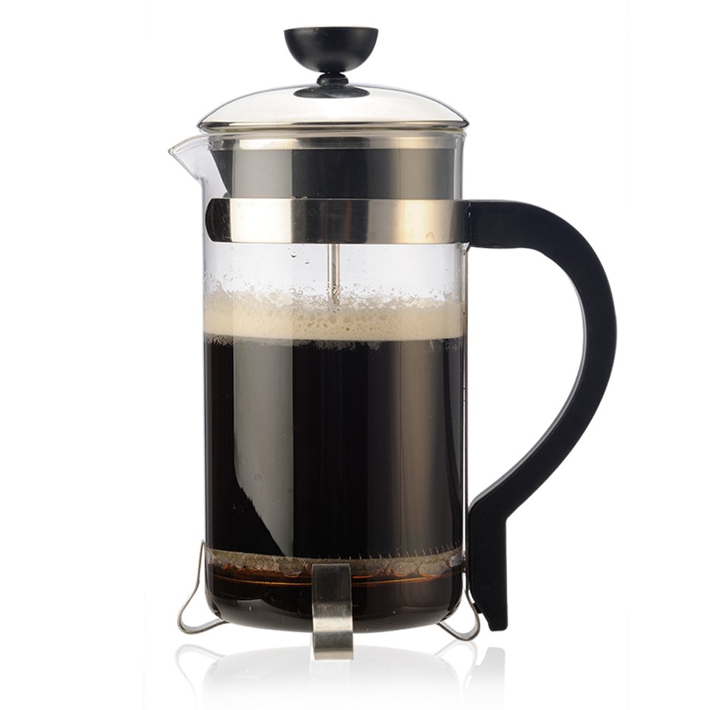Primula Classic French Press Coffee & Tea Maker - 8 Cup (32 Oz) Glass Carafe with Black & Chrome Accents - Perfect for Home, Office & Camping Brewing