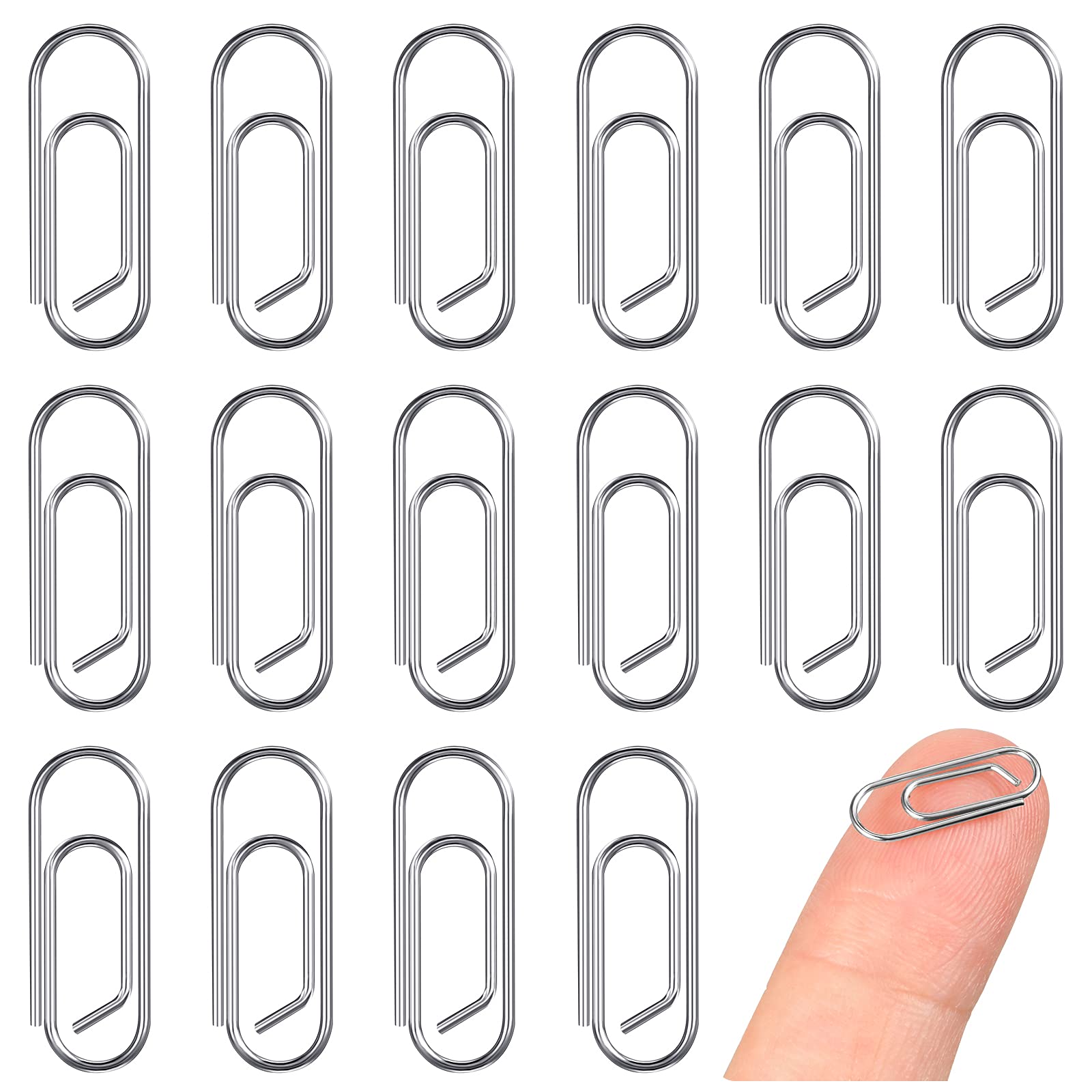 100-Piece Mini Metal Paper Clips - 0.59 Inch (15mm) Steel Office Clips for Journaling, Scrapbooking & Document Organizing - Perfect for Office, School, Crafting & DIY Projects
