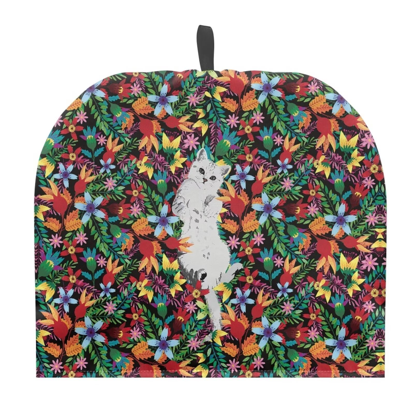 Heat Resistant Tea Cozy for Teapot - Insulated Kettle Cover with Floral Cat Design - Keep Tea Warm for Breakfast & Afternoon Tea - Perfect Kitchen Decor for Home & Office Use