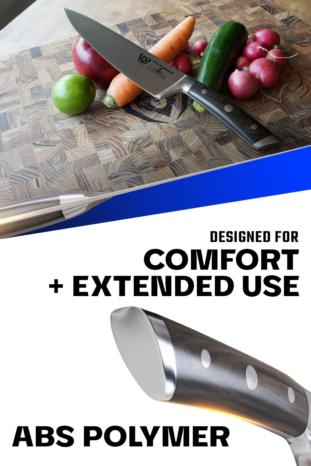 Dalstrong Gladiator Series 8-Inch Chef Knife with Faux Wood ABS Handle - NSF Certified Professional Kitchen Knife for Slicing, Dicing & Chopping - Perfect for Home Cooks & Professional Chefs