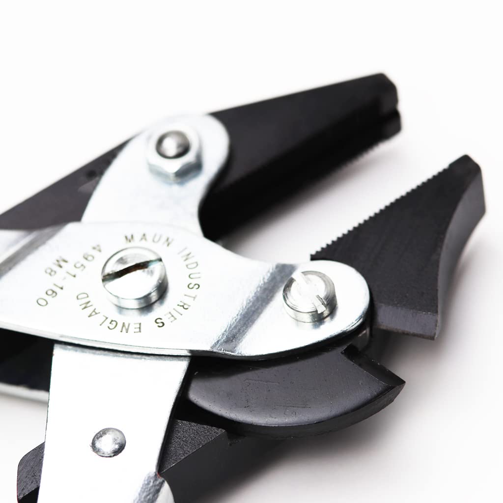 Maun 4951-160 Professional Side Cutter Parallel Pliers 160mm - Hard Wire & Spring Cutting Tool (2.5mm Hard/4.0mm Soft Wire) with Serrated Jaws & V-Slot for Secure Grip - Ideal for Jewelry Making, Electrical Work, and DIY Crafts