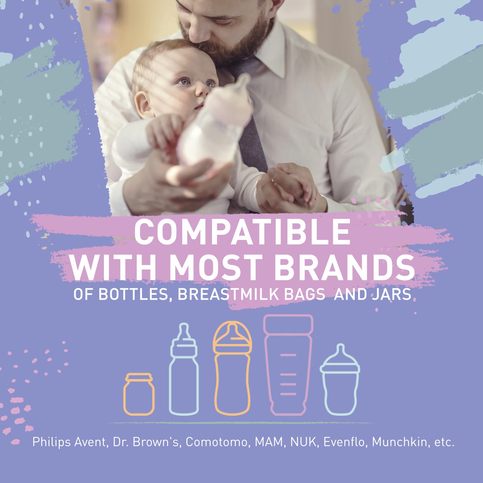 Fast Heating Double Baby Bottle Warmer & Sterilizer for Breastmilk & Formula - Smart Bottle Heater for Twins with Timer & Auto Shut Off - Perfect for Night Feedings & Traveling