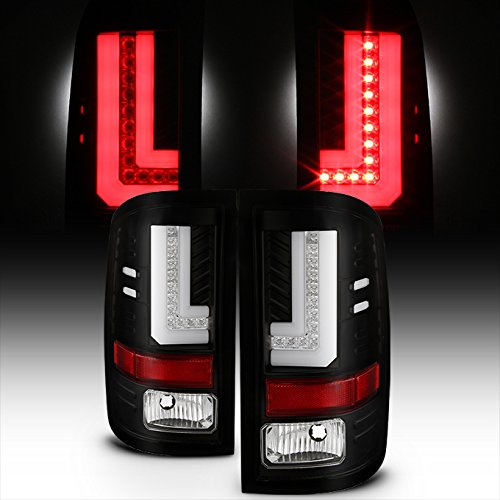 AKKON L-Shape LED Light Tube Tail Lights Brake Lamp Assembly Pair for 16-18 GMC Sierra 1500 - Black Bezel Design, Durable & Bright LED Lighting - Perfect for Night Driving, Off-Road Adventures & Custom Truck Upgrades