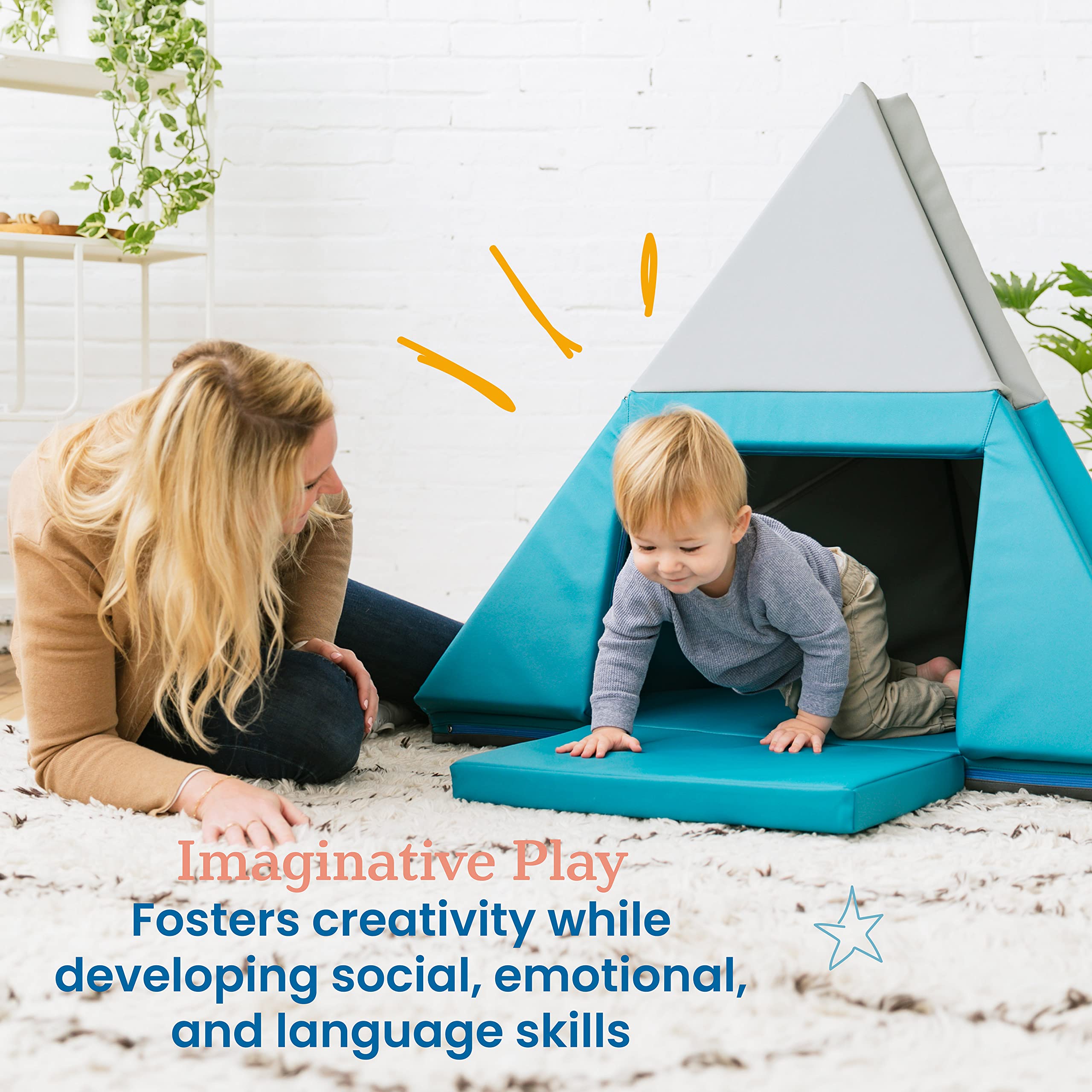 SoftZone Camp Canoe & Tumble Too Folding Playmat for Kids - Non-Slip Nursery Play Mat for Indoor Outdoor Use - Perfect for Camping, Daycare & Home Play Areas