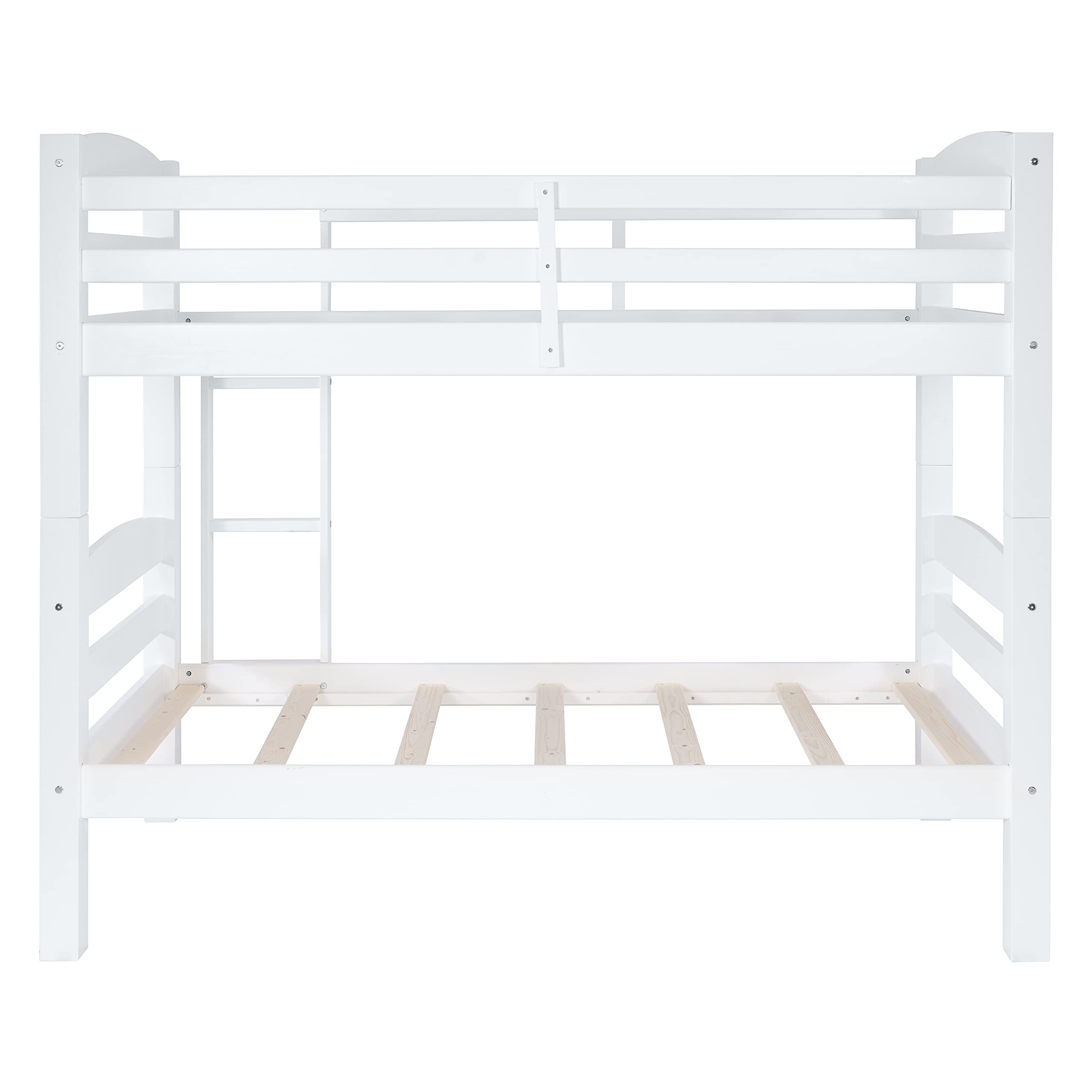 Powell Levi White Twin Over Twin Bunk Bed - Space Saving Kids Bedroom Furniture for Siblings or Sleepovers | Sturdy Wooden Bunk Beds for Small Rooms & Shared Bedrooms
