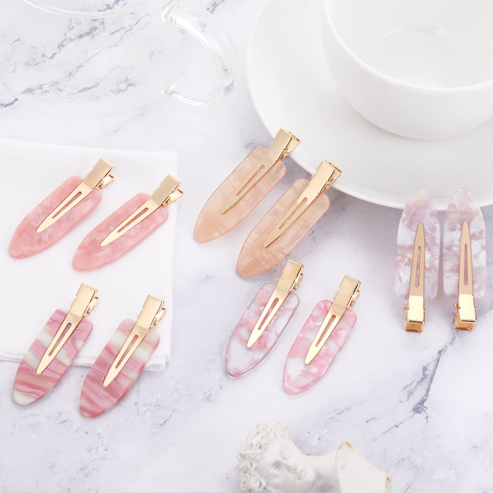 10Pcs Flat Hair Clips No Bend Resin Acrylic Hairdressing Clips for Salon, Bangs & Wavy Styling - Perfect for Hairdressers, Makeup Artists & Home Use