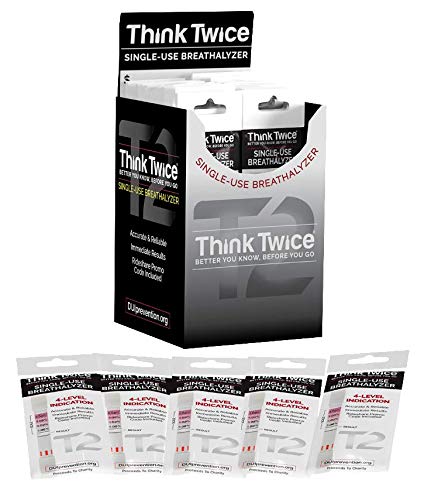 Responsible Host Breathalyzer Kit with 30 Think Twice Single-Use Breathalyzers - Alcohol Testing for Parties, Events & Safe Driving