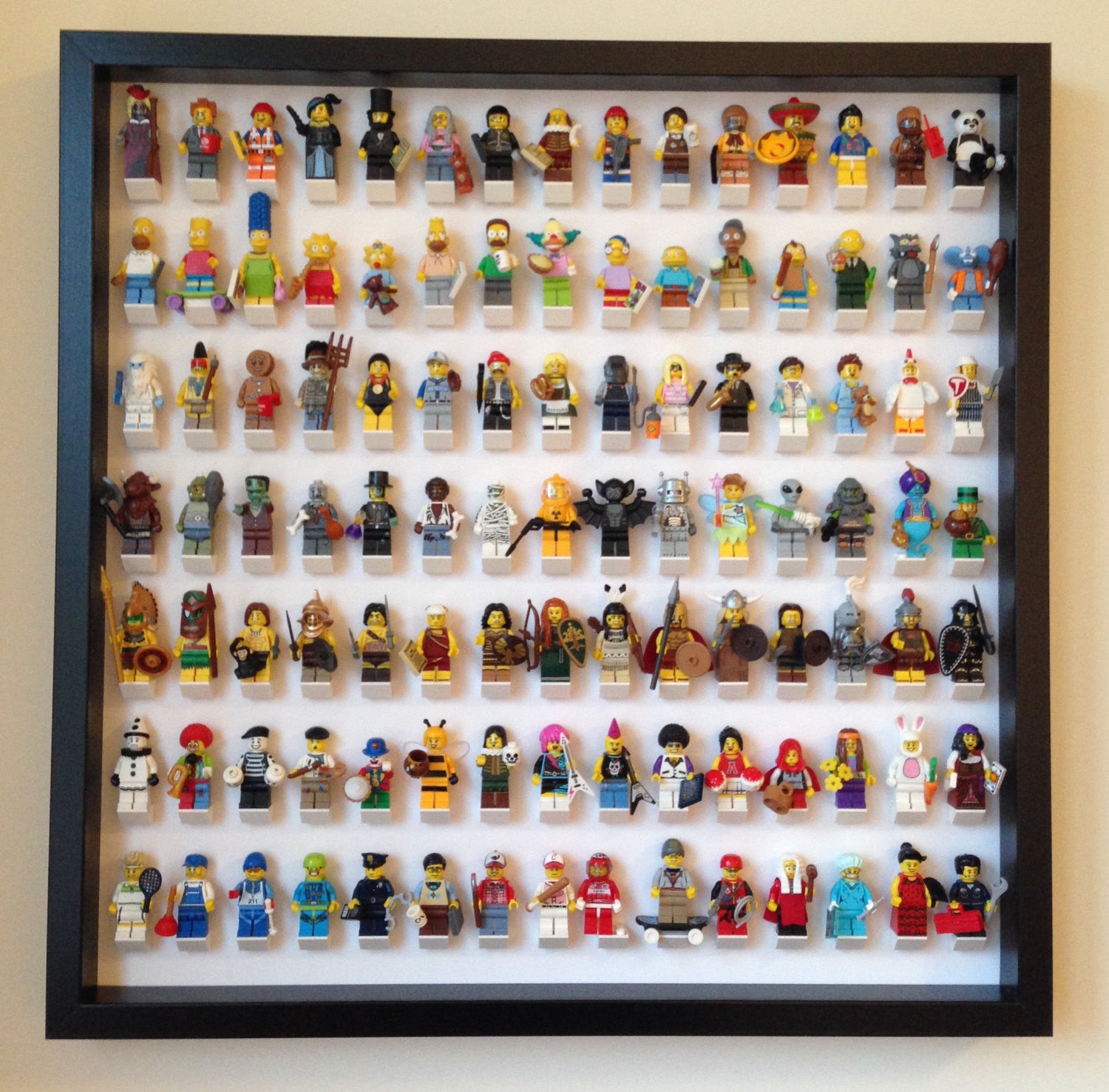 Black Large Display Frame for 105 Lego® Minifigures - Premium Wall Mounted Showcase for Lego Collectors - Perfect for Home Decor, Office Display & Gift Giving