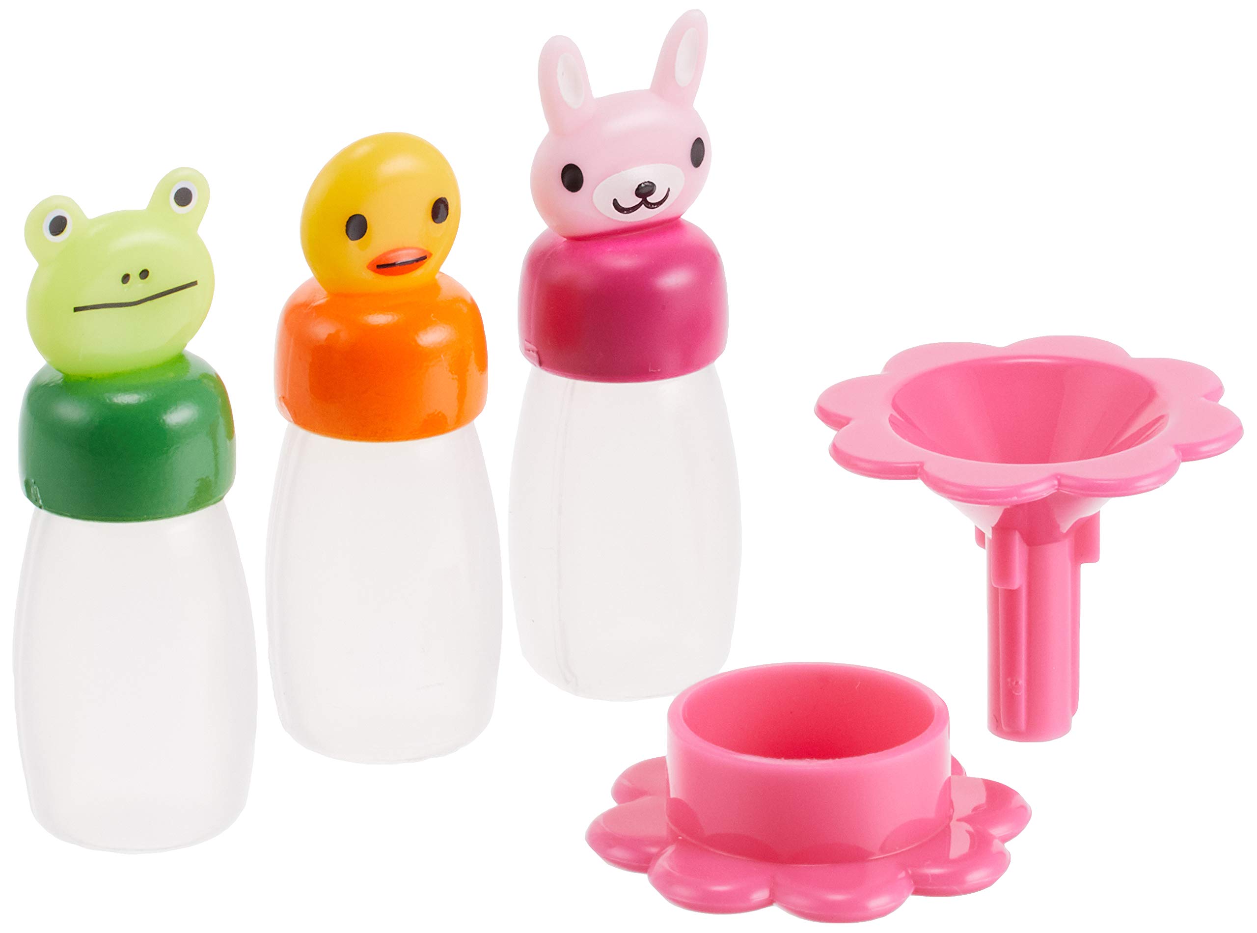 Multicolor CuteZCute Bento Soy Sauce Container Set with Funnel - 3 Bottles (5ml Each), 1 Funnel & Stand - 2