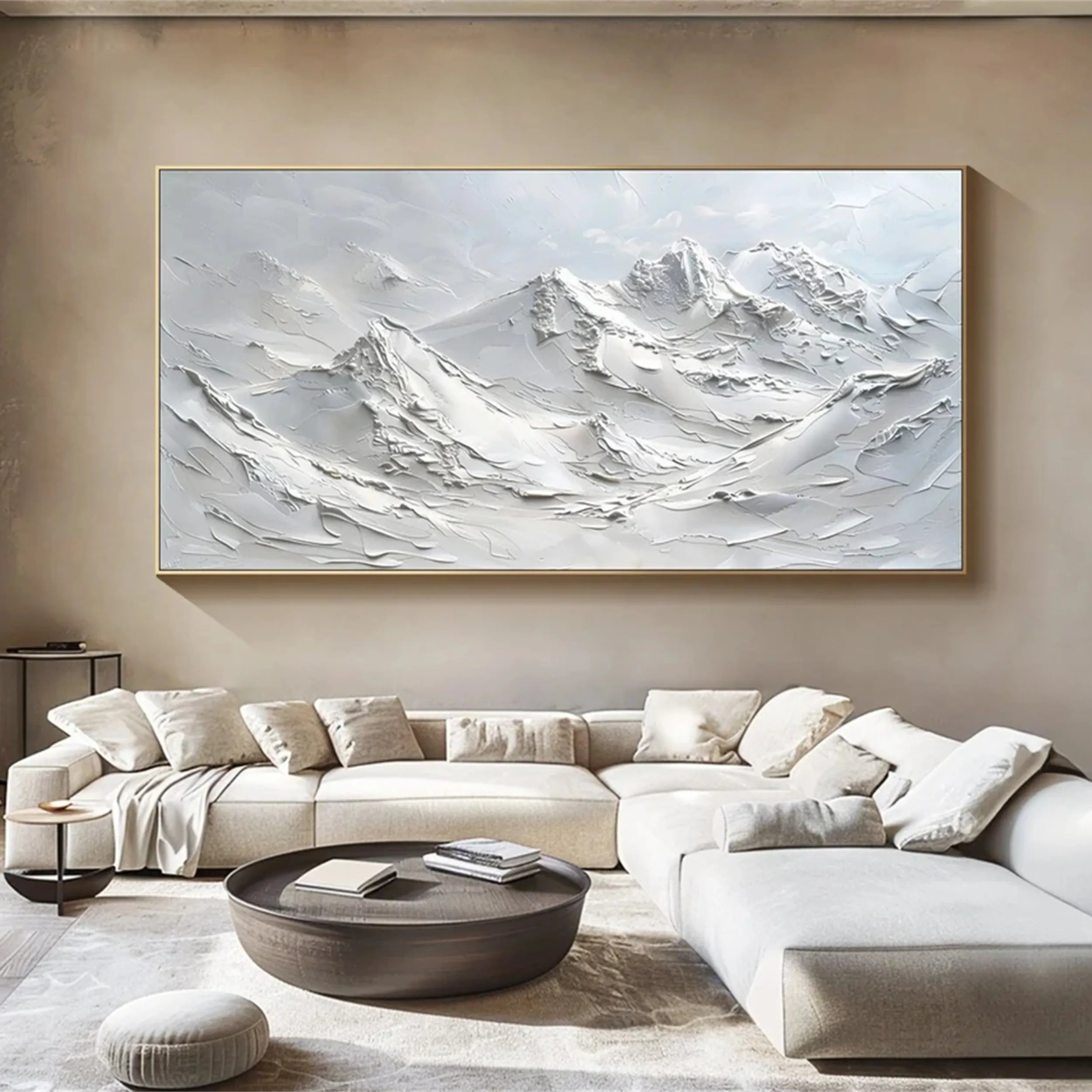 White Minimalist Textured Painting Canvas - Premium Art Canvas for Acrylic & Oil Painting - Perfect for Home Decor, Office Wall Art & DIY Projects | #MM240