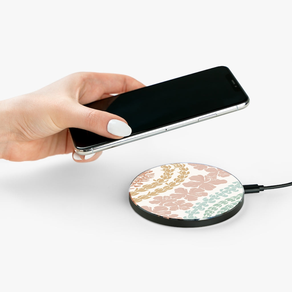 Groovy Lei Fast Wireless Charger - Qi Certified 15W Charging Pad for iPhone, Samsung, AirPods - Perfect for Home, Office & Travel