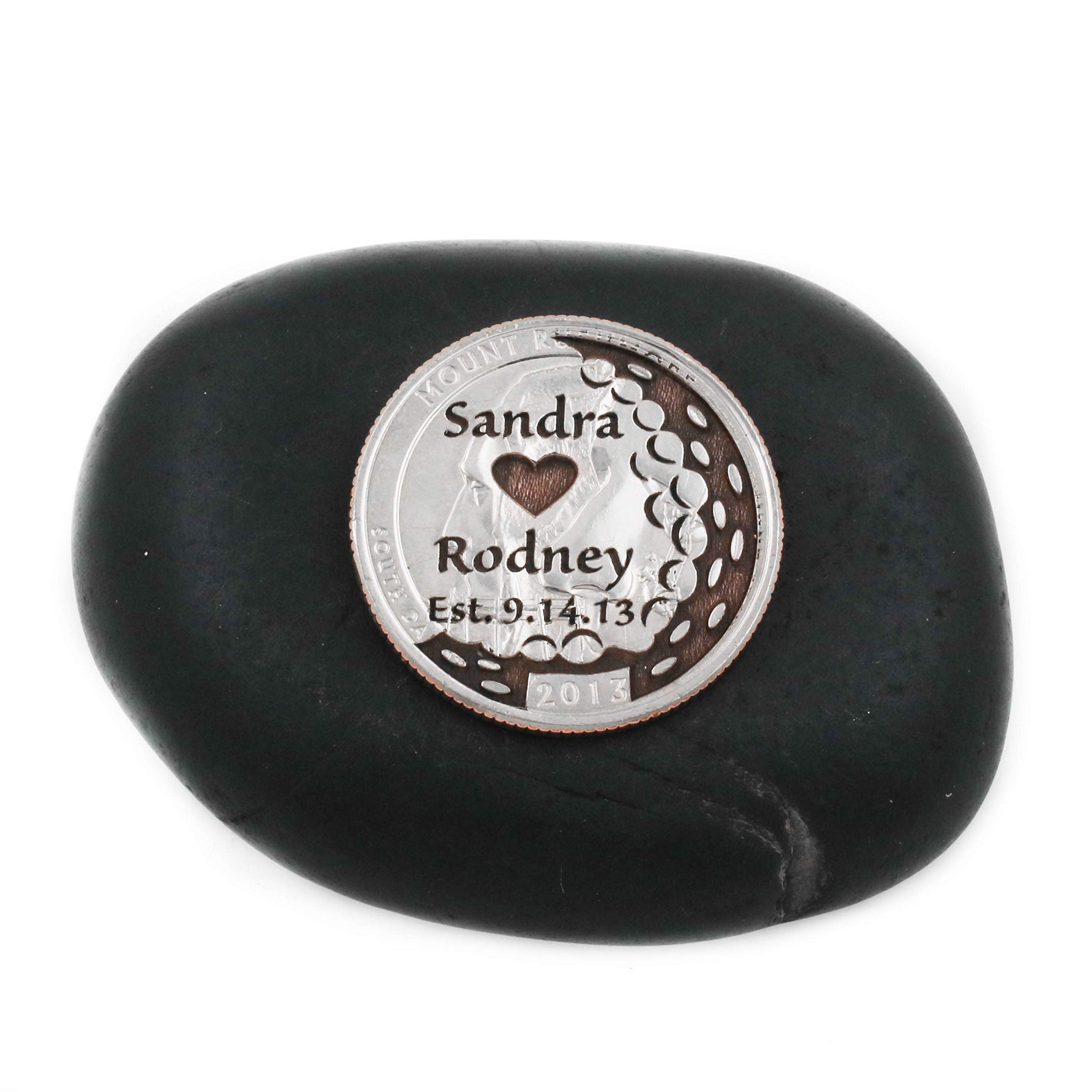 Personalized Anniversary Golf Ball Marker - Custom Engraved with Names, Date & Heart - Unique Wedding Gift & Golf Divot Tool by NameCoins | Perfect for Couples, Golfers & Special Occasions