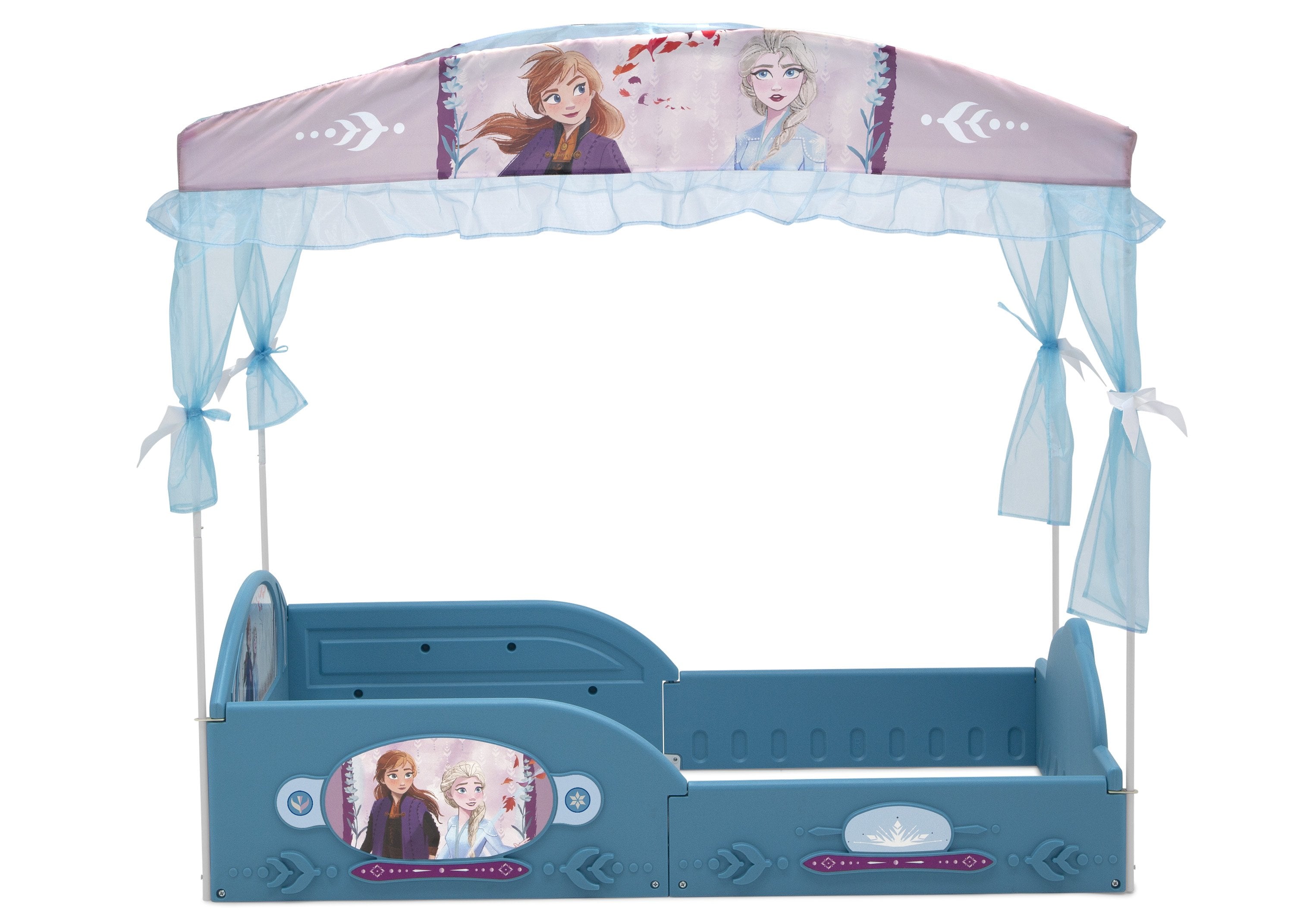 Disney Frozen 2 Toddler Bed with Canopy - Plastic Sleep and Play Bed for Kids by Delta Children - Perfect for Princess-Themed Bedrooms and Toddler Sleepovers