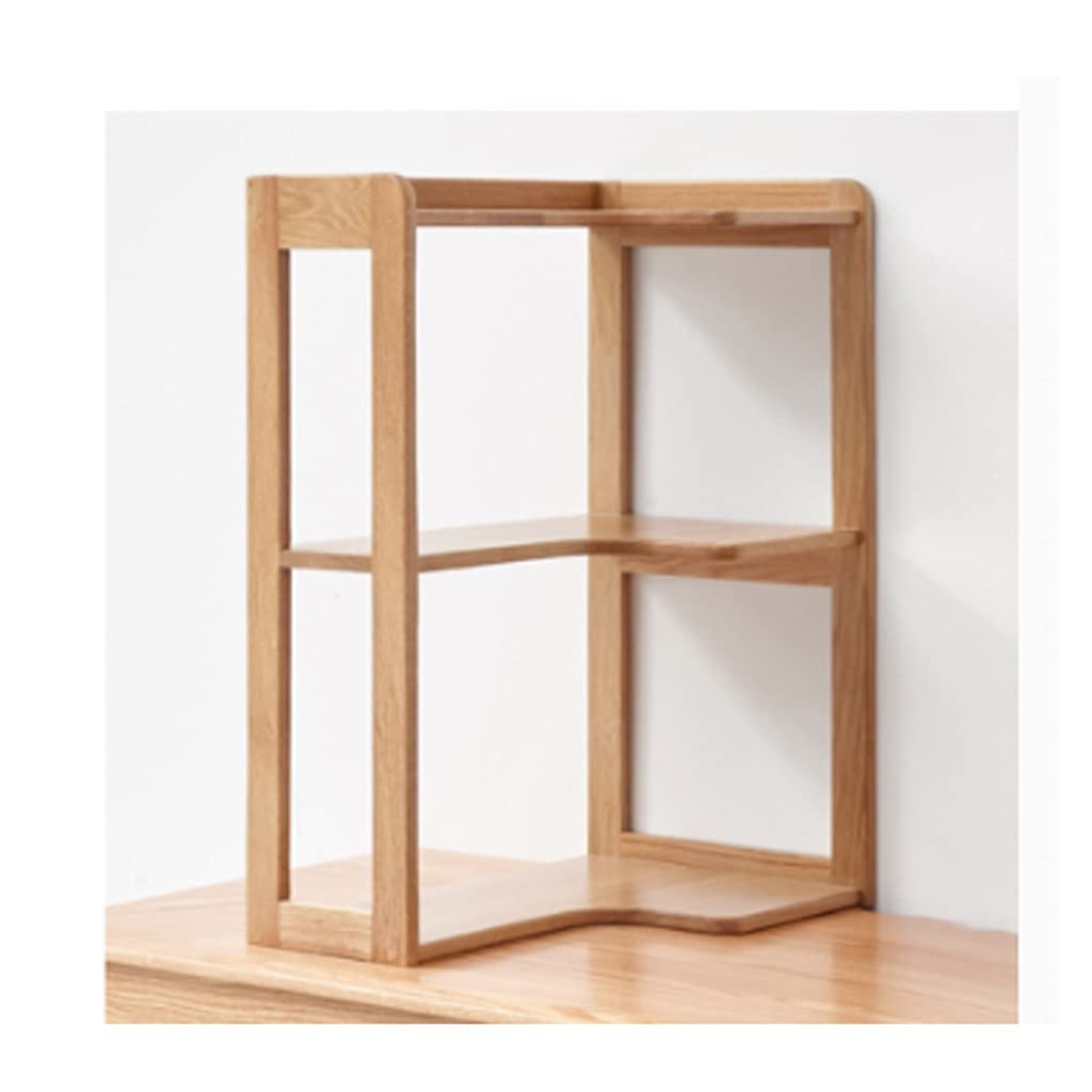 Modern Solid Wood Bookshelf - 3-Tier Desktop Bookcase for Kids, Study & Office Storage | Compact Bookshelves for Home, Dorm & Workspace Organization
