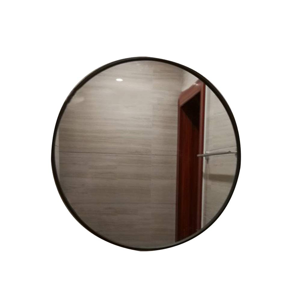 **40cm Round Bathroom Mirror - Wall Mounted Vanity Mirror with Magnifying for Shaving & Makeup, Large Black Mirror for Bathroom, Bedroom, Living Room & Hallway Decor**