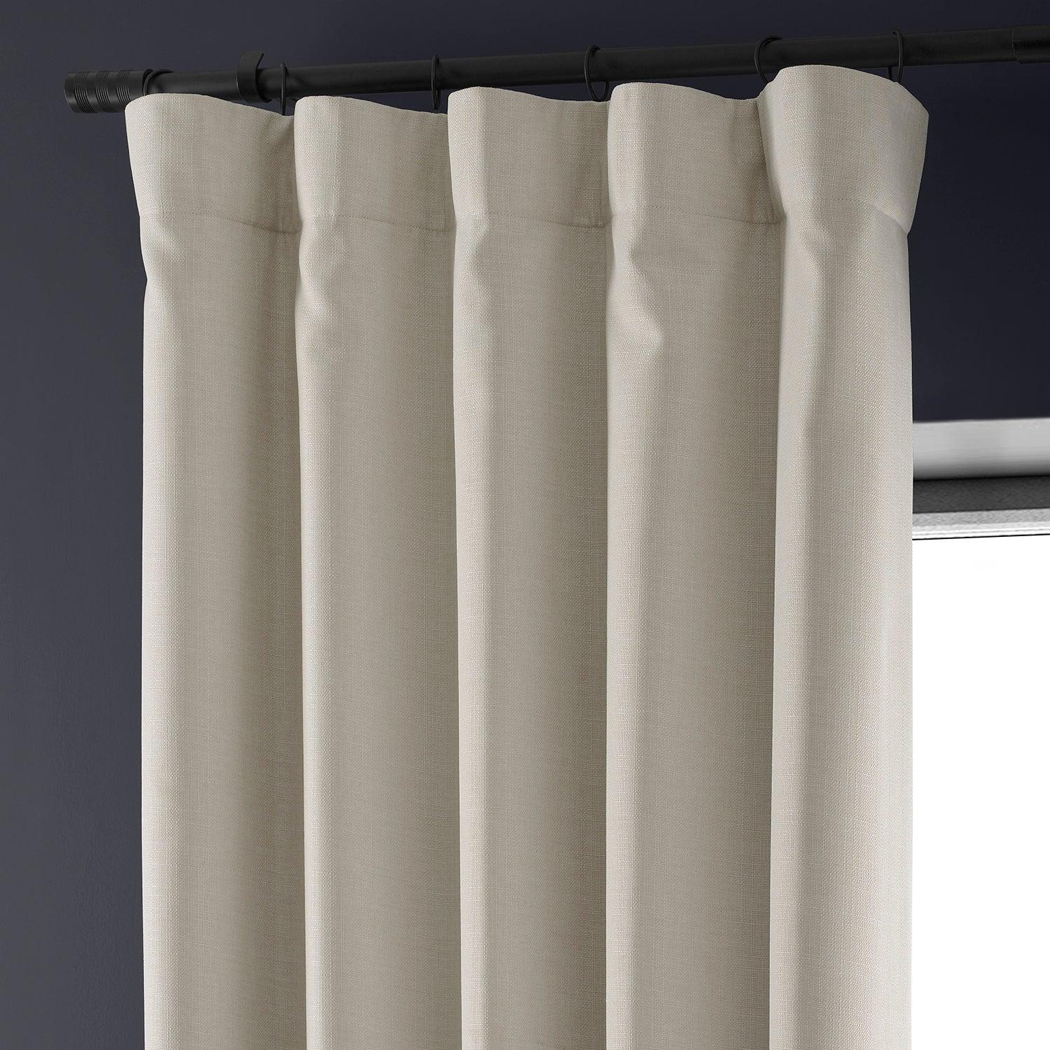 Caravan Beige Faux Linen Blackout Curtains for Bedroom & Living Room - Thermal Insulated Window Drapes for Hotels, Home Decor, and Light Blocking