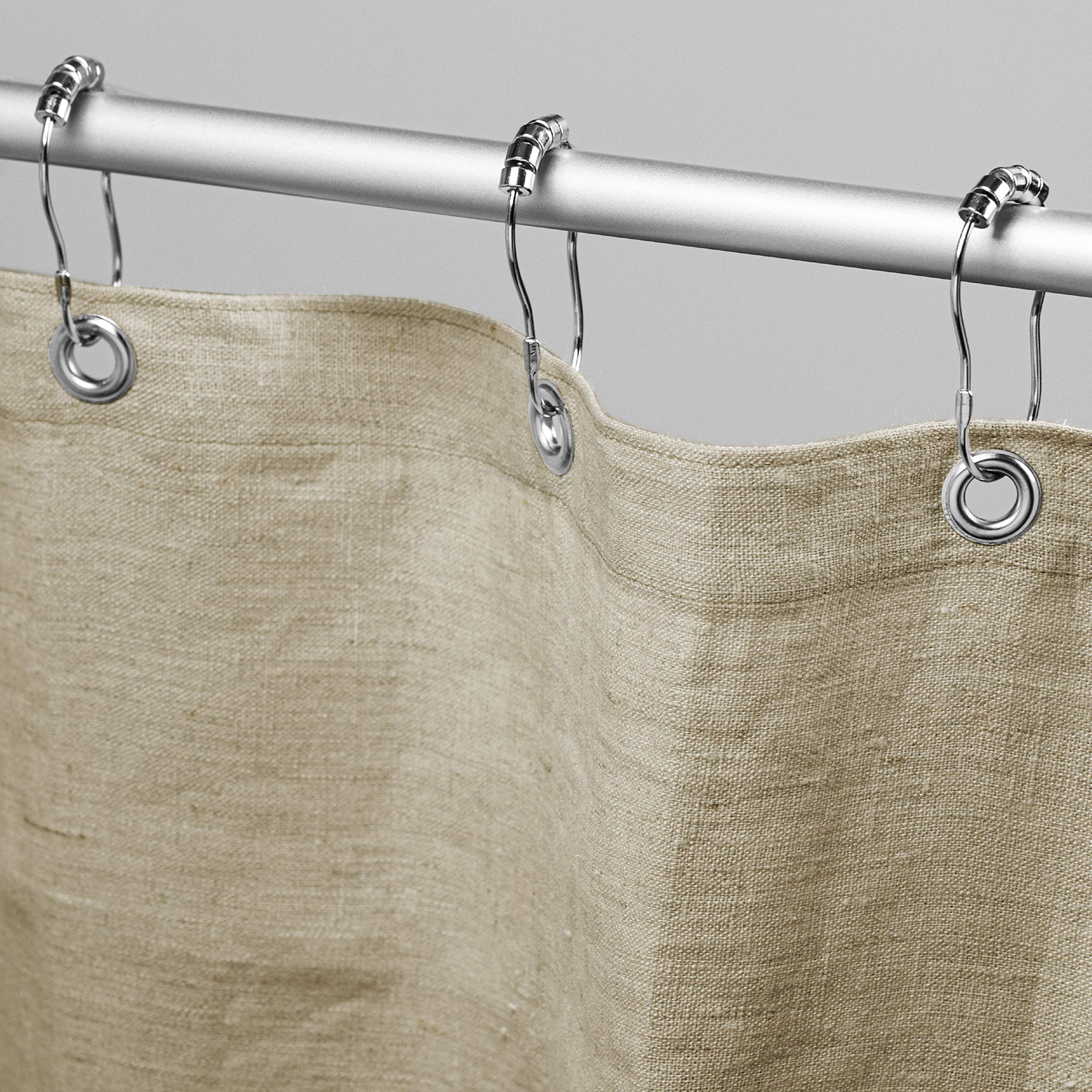 Organic Hemp Shower Curtain 36x74 Inches - Natural Bathroom Decor for Tub & Stall Showers | Eco-Friendly, Breathable & Mold Resistant | USA Made Home Spa & Coastal Style Bath Essentials