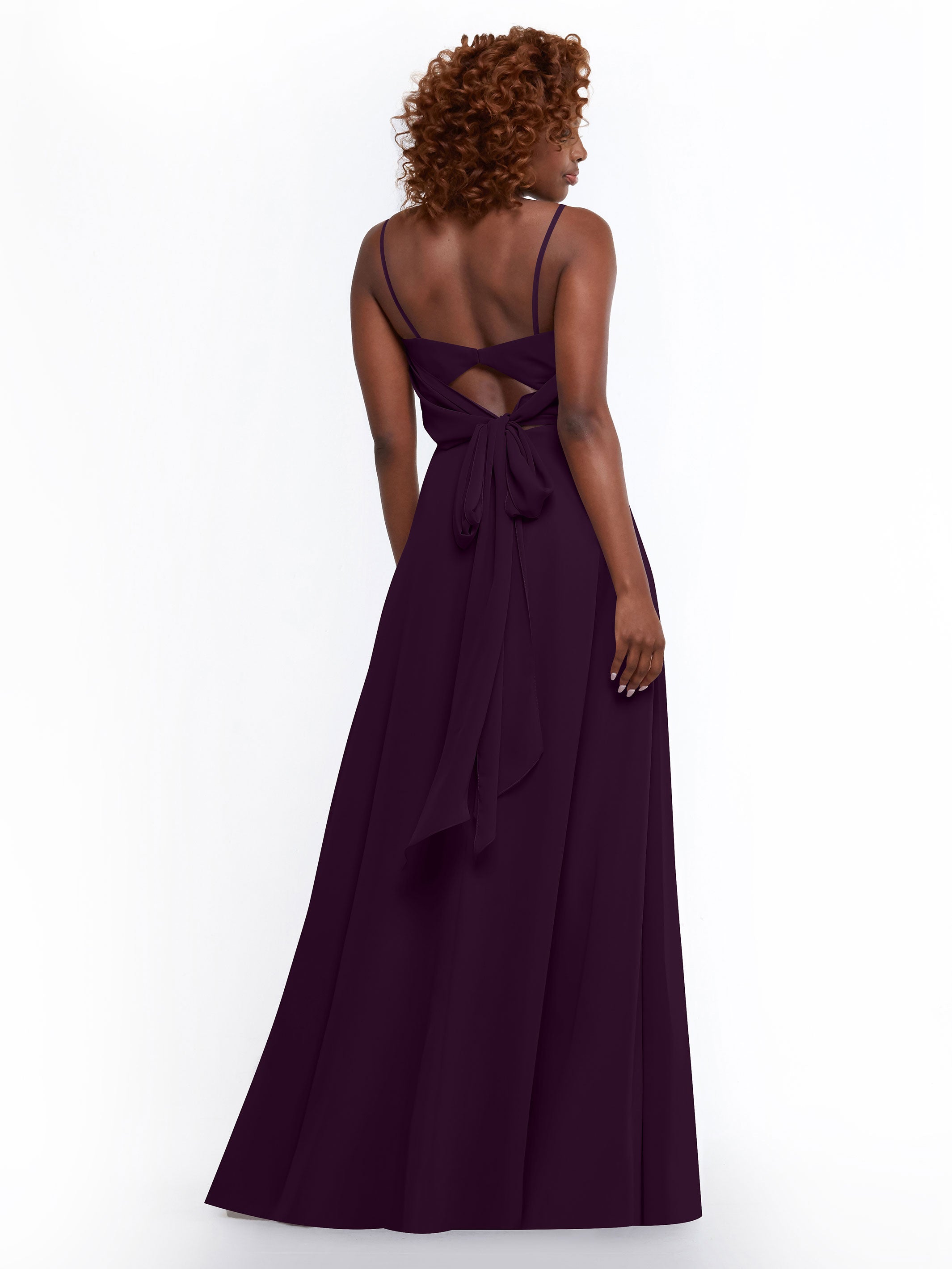 Elegant A-Line Bridesmaid Dresses with Flowy Chiffon Skirt & Thigh High Slit - Perfect for Weddings, Formal Events & Special Occasions