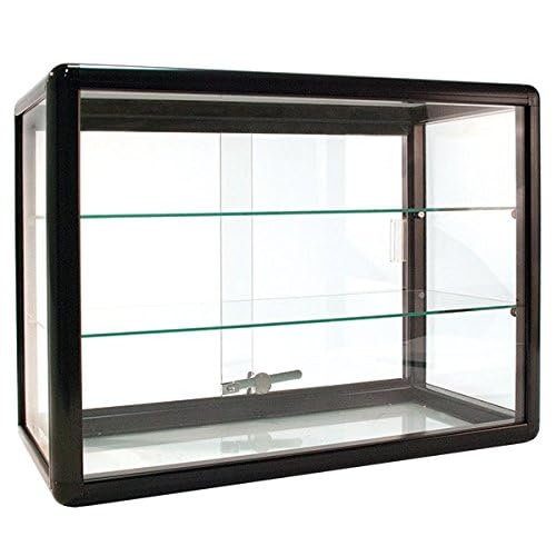 Premium Countertop Glass Display Showcase with Optional LED Lighting - White & Black Options (Black No Lights) - Perfect for Retail Stores, Jewelry Shops & Home Decor Displays