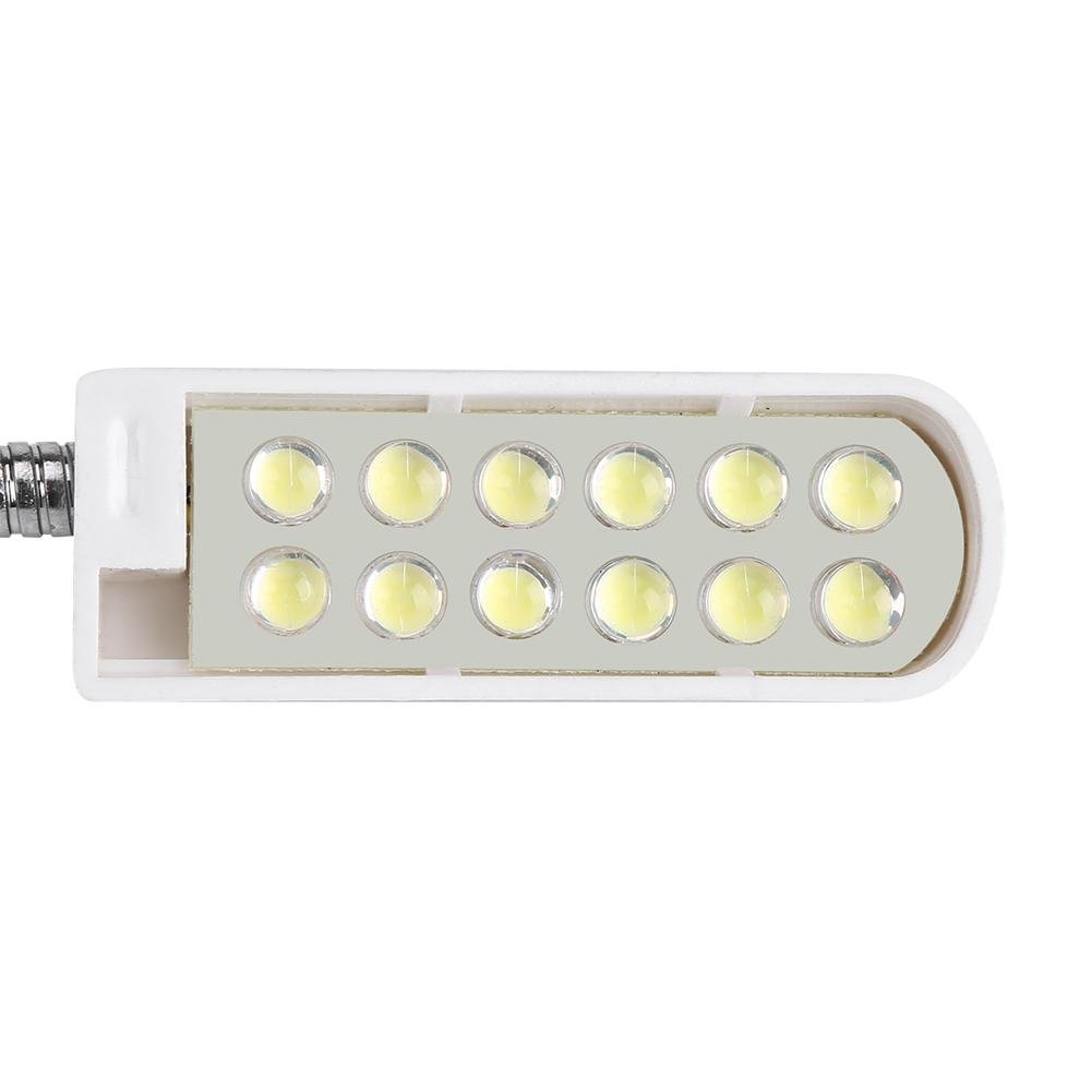 Zerodis 12 LED Magnetic Sewing Machine Light with Flexible Gooseneck, AC110-250V USB Lamp for Home Crafting & Sewing Projects - Perfect for Quilting, Embroidery & Nighttime Repair Work