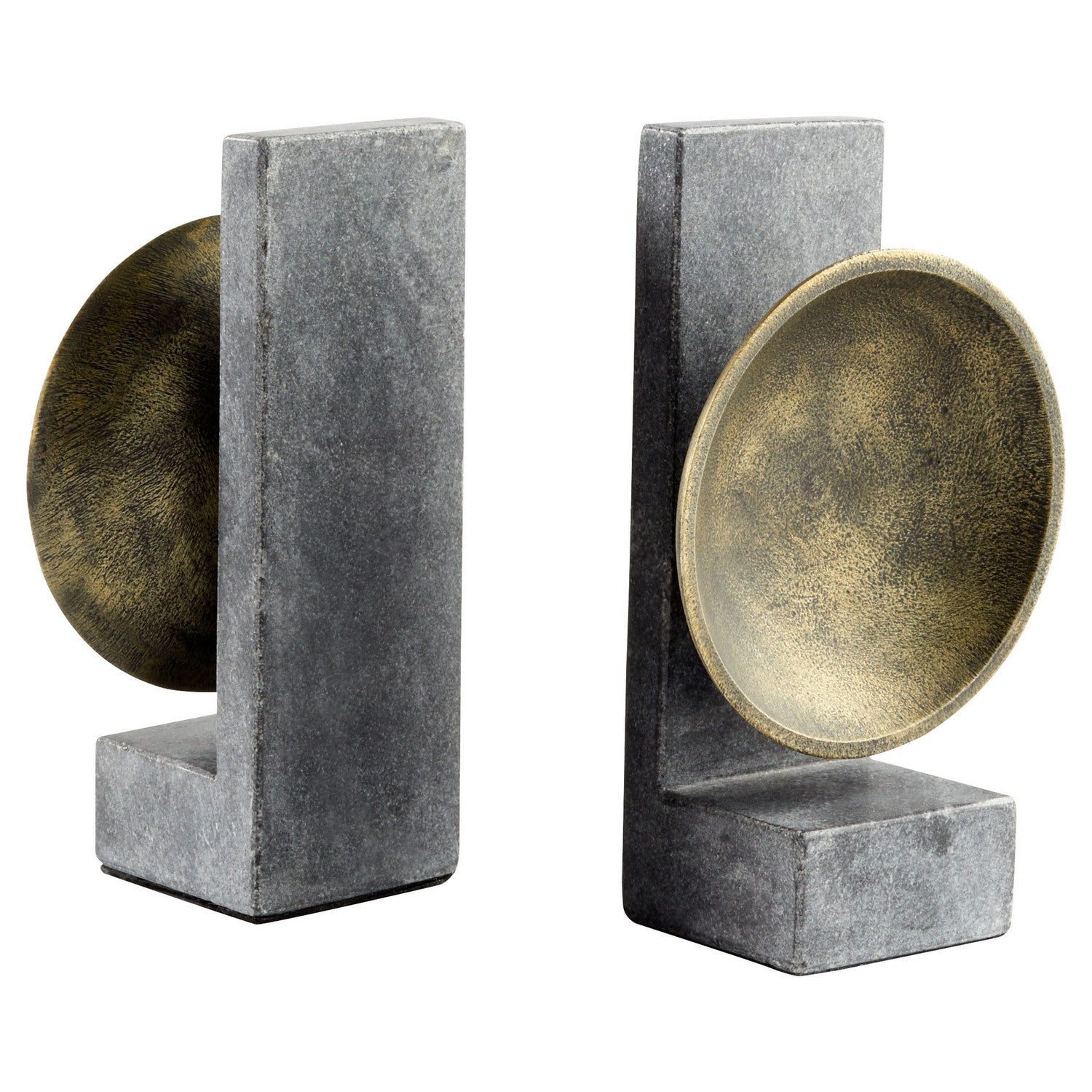 Cyan Design 11500 Taal Bookends - Black & Brass Bookends for Shelves, Stylish Home Office Decor, Perfect for Organizing Books and Displaying Collectibles