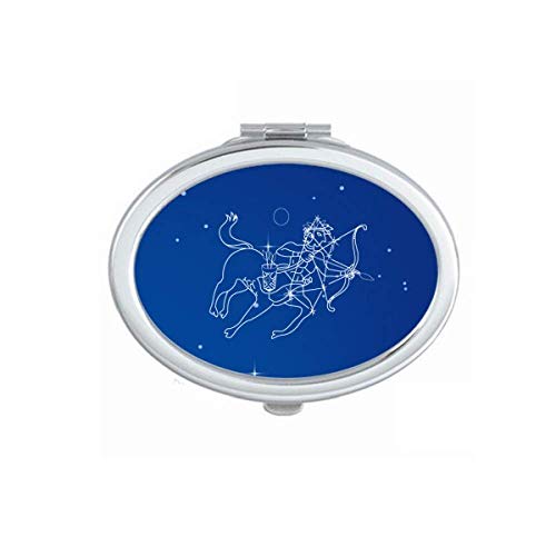DIYthinker Star Universe Sagittarius Constellation Pattern Mirror - Portable Folding Double-Sided Makeup Mirror with Handle (Perfect for Travel, Home Vanity & Gift Giving)