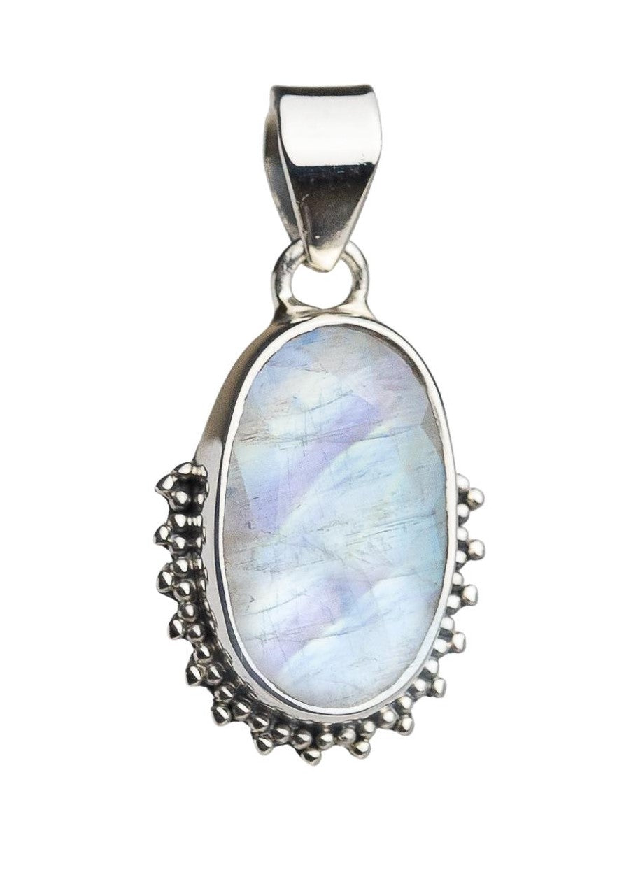 Ethereal Nights Moonstone Gemstone Sterling Silver Pendant Necklace for Women - Elegant Jewelry Gift for Birthday, Anniversary & Special Occasions