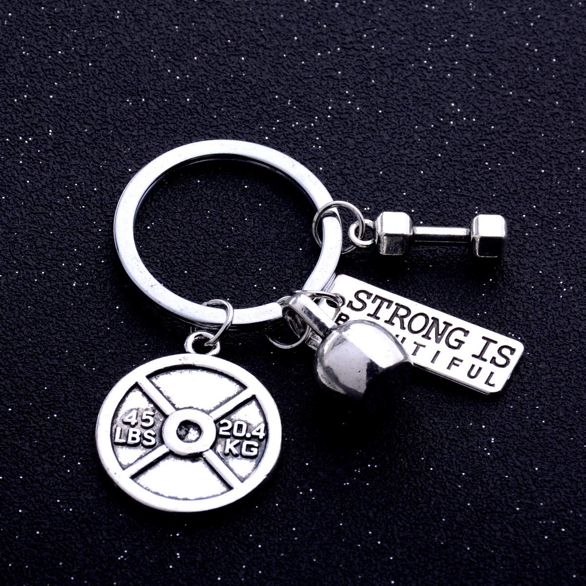 Strong is Beautiful Fitness Keychain - Motivational Gym Gifts for Women & Men - Inspirational Workout Keyring - Perfect for Gym Bags, Yoga, Running & Fitness Enthusiasts