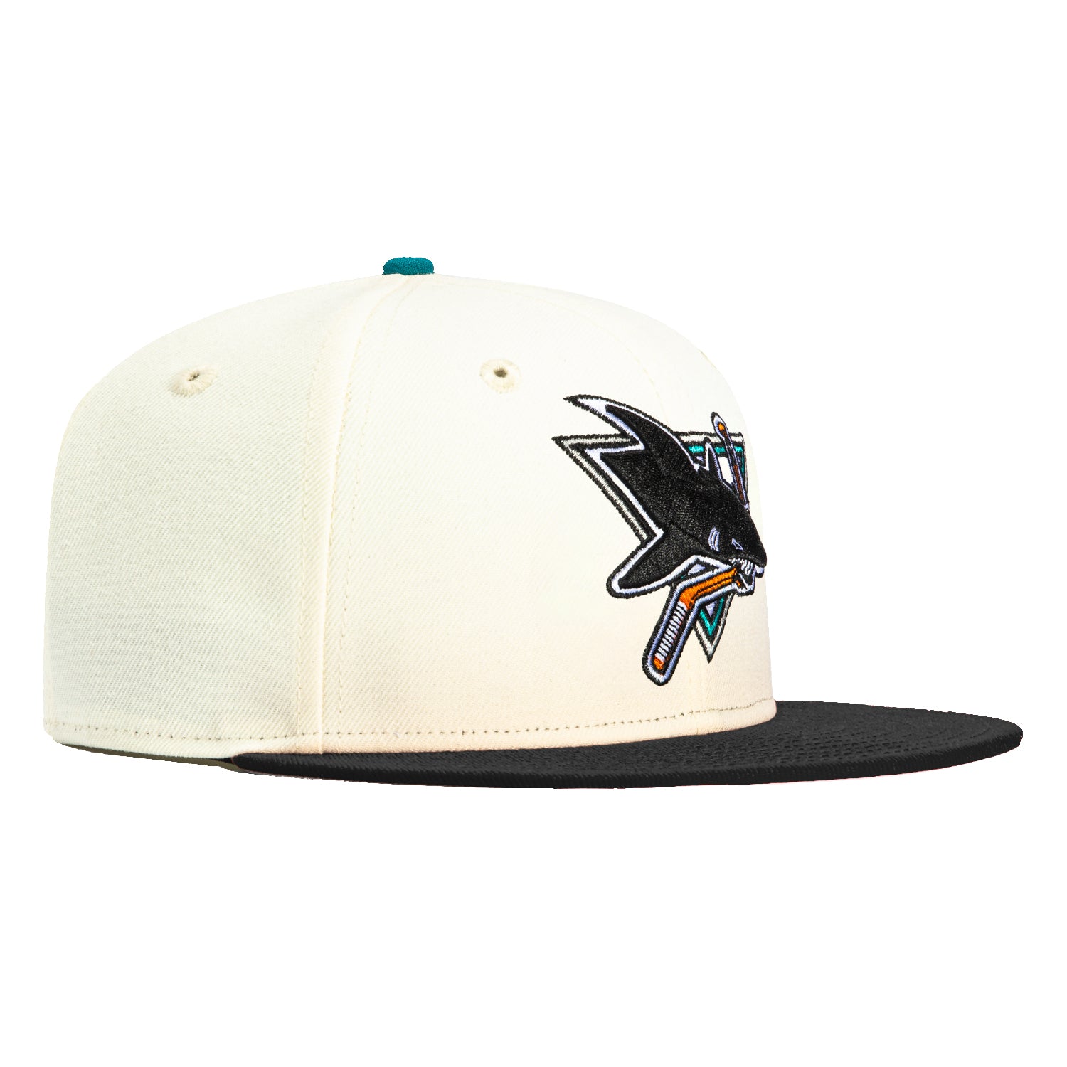 New Era 59Fifty MLB San Jose Sharks Snapback Hat - White & Black Adjustable Baseball Cap for Men & Women - Perfect for Sports Games, Streetwear Fashion & Everyday Wear