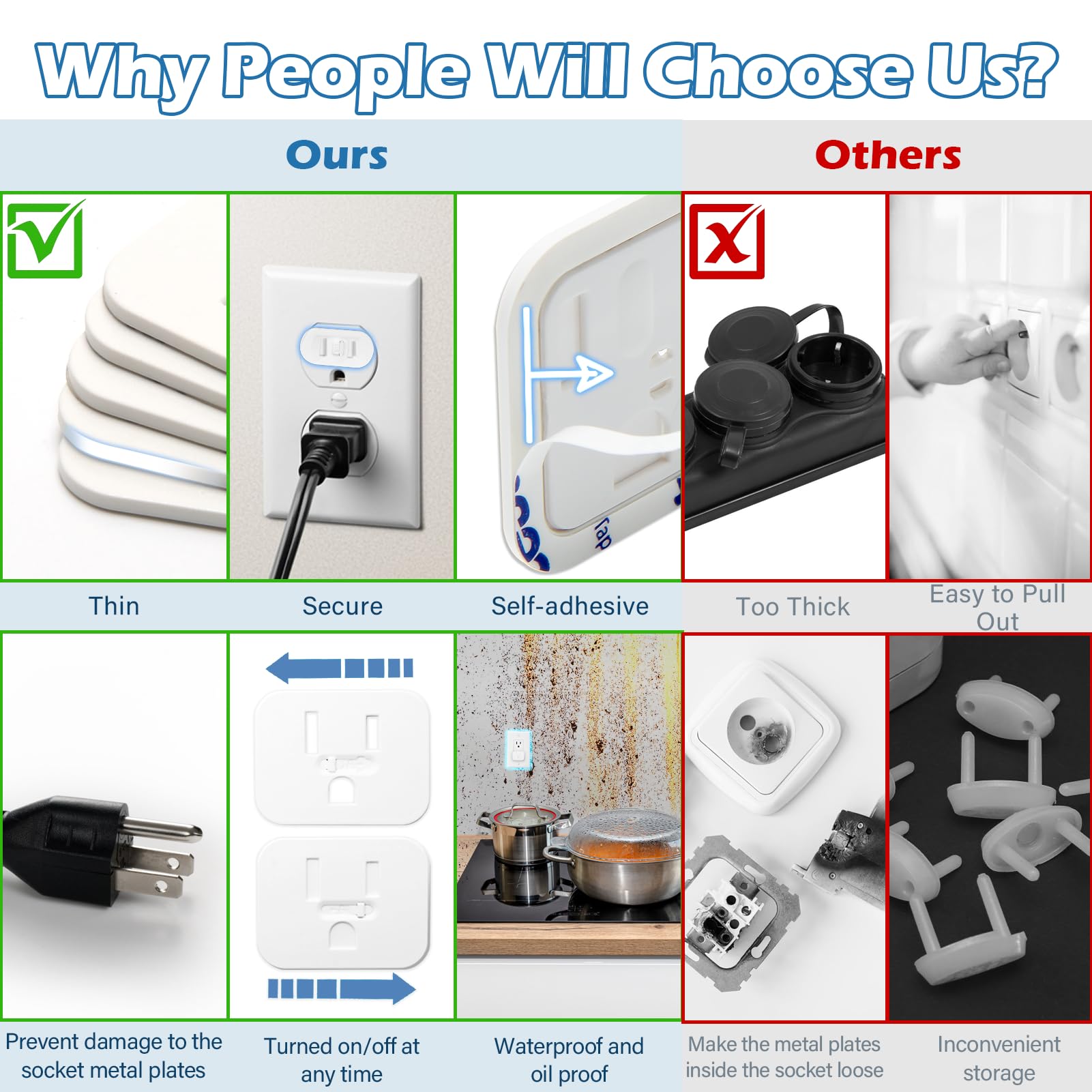 2023 Upgraded 30-Pack Baby Proof Socket Safety Covers - Childproof Electrical Outlet Protectors for Home, Office & School - Prevent Accidents in Nurseries, Playrooms & Workplaces