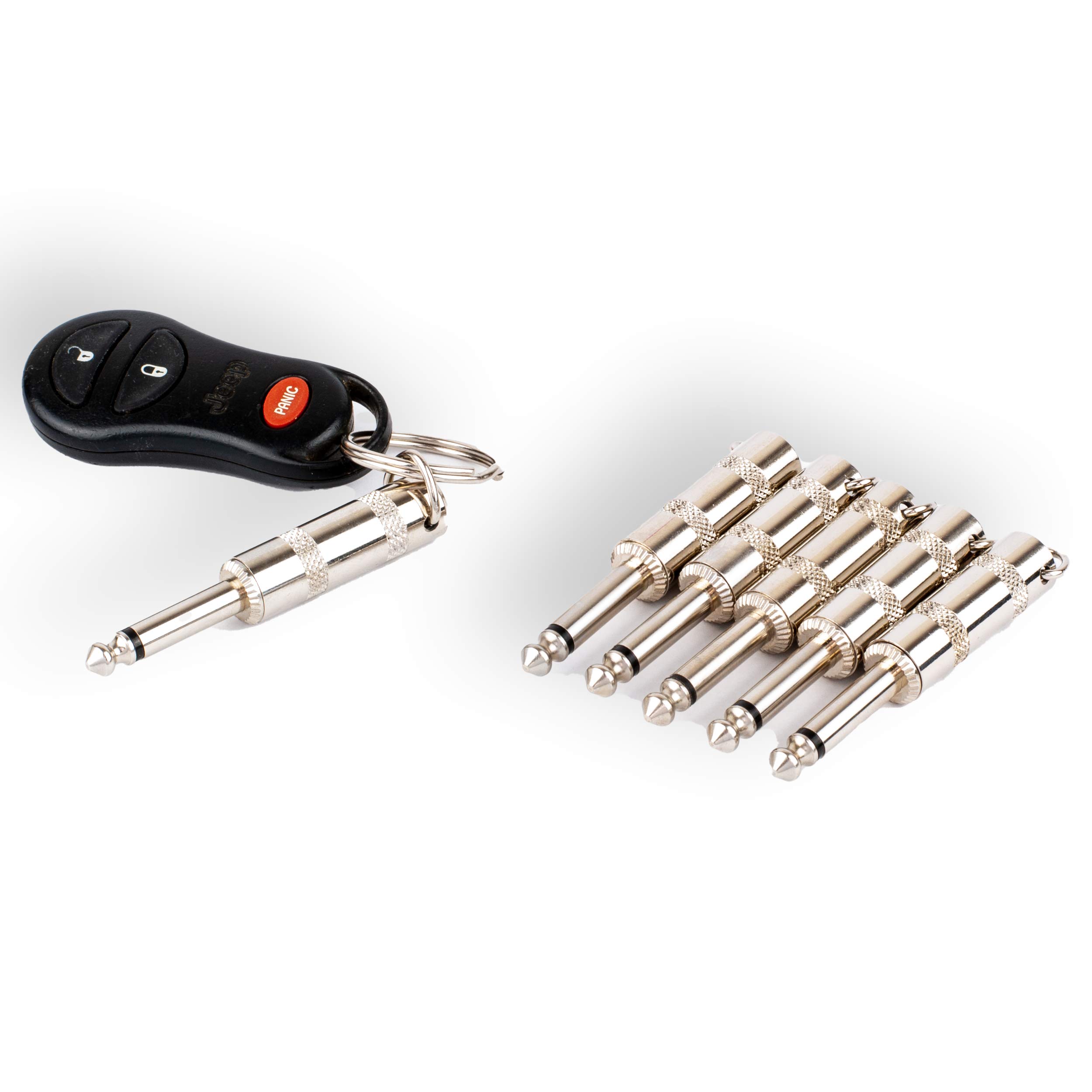 Premium Guitar Plug Keychains - Durable Metal Guitar Jack Keyring for Musicians & Music Lovers - Perfect Gift for Guitarists, Band Members & Music Enthusiasts - Use as Bag Charm, Backpack Accessory or Instrument Case Decoration