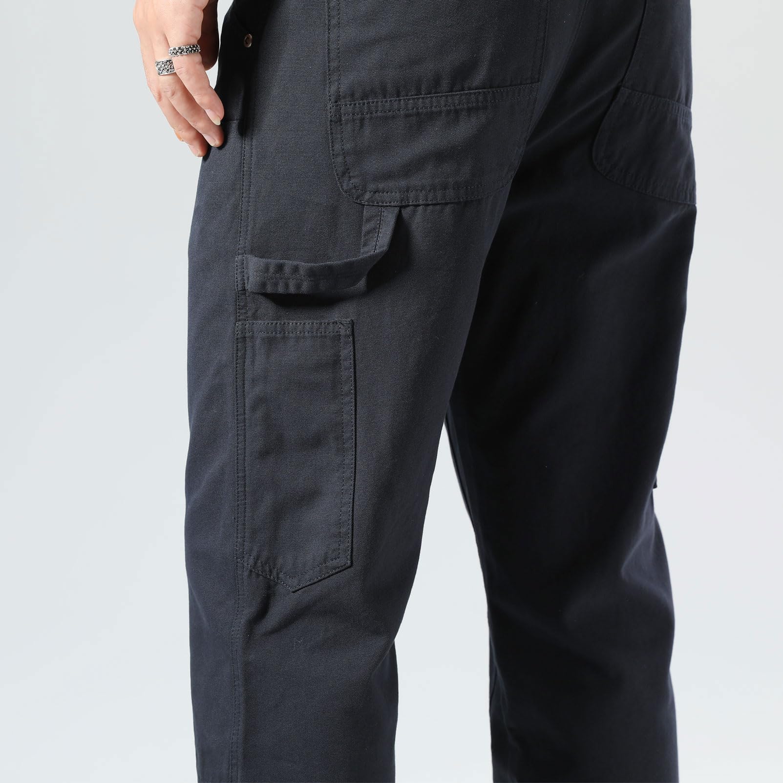 **Durable Men's Work Pants - Straight Fit Carpenter & Utility Pants with Double Knee, Twill Fabric - Ideal for Construction, Painting & Outdoor Labor**
