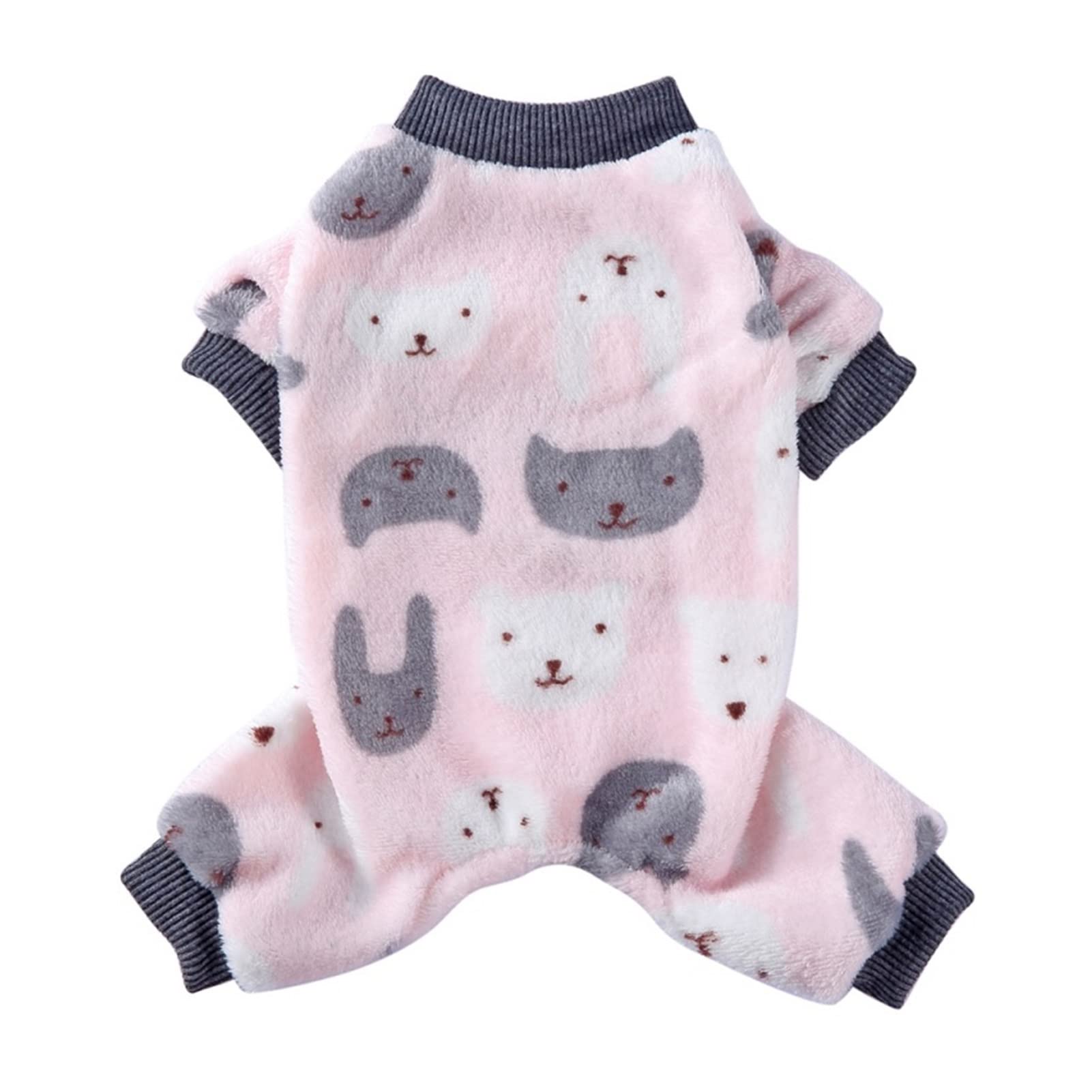 Warm Winter Dog Pajamas - Soft Fleece Jumpsuit Coat for Small Dogs & Puppies - Cozy Pet Clothes with Cute Prints (Black, X-Large) - Perfect for Indoor Lounging & Cold Weather Outings