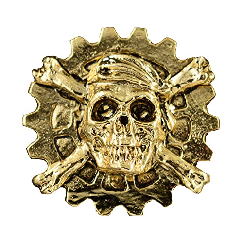 Gear W/ Skull And Bones Pin