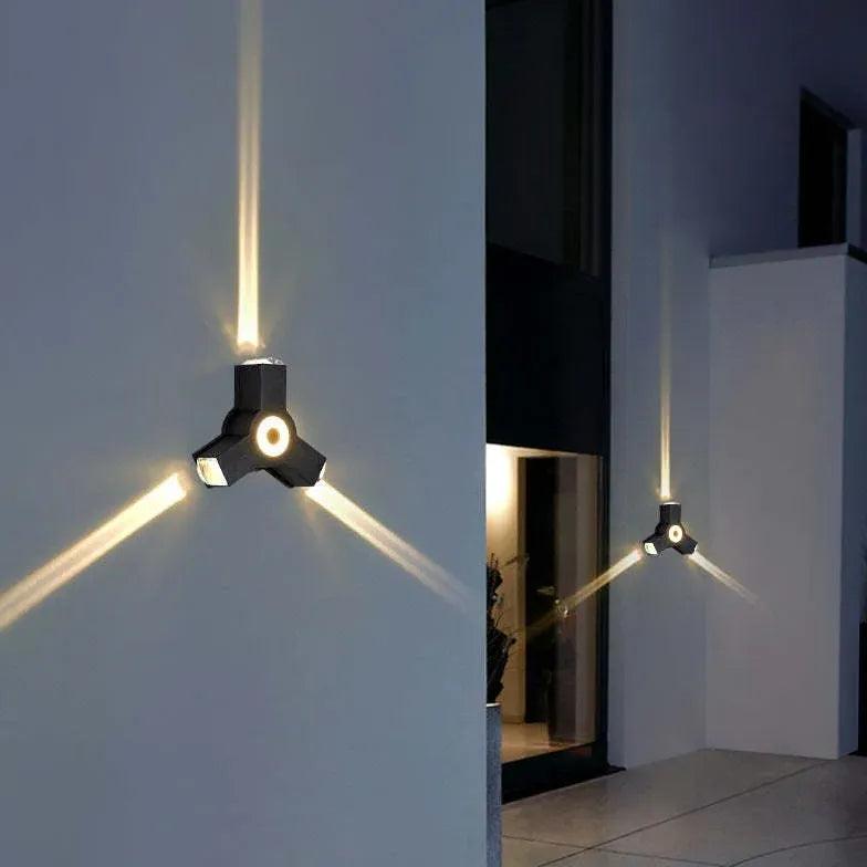 Outdoor LED Black Up and Down Wall Lights - Waterproof Exterior Lighting for Patio, Garden, and Facade - Modern Sconce for Home & Commercial Use