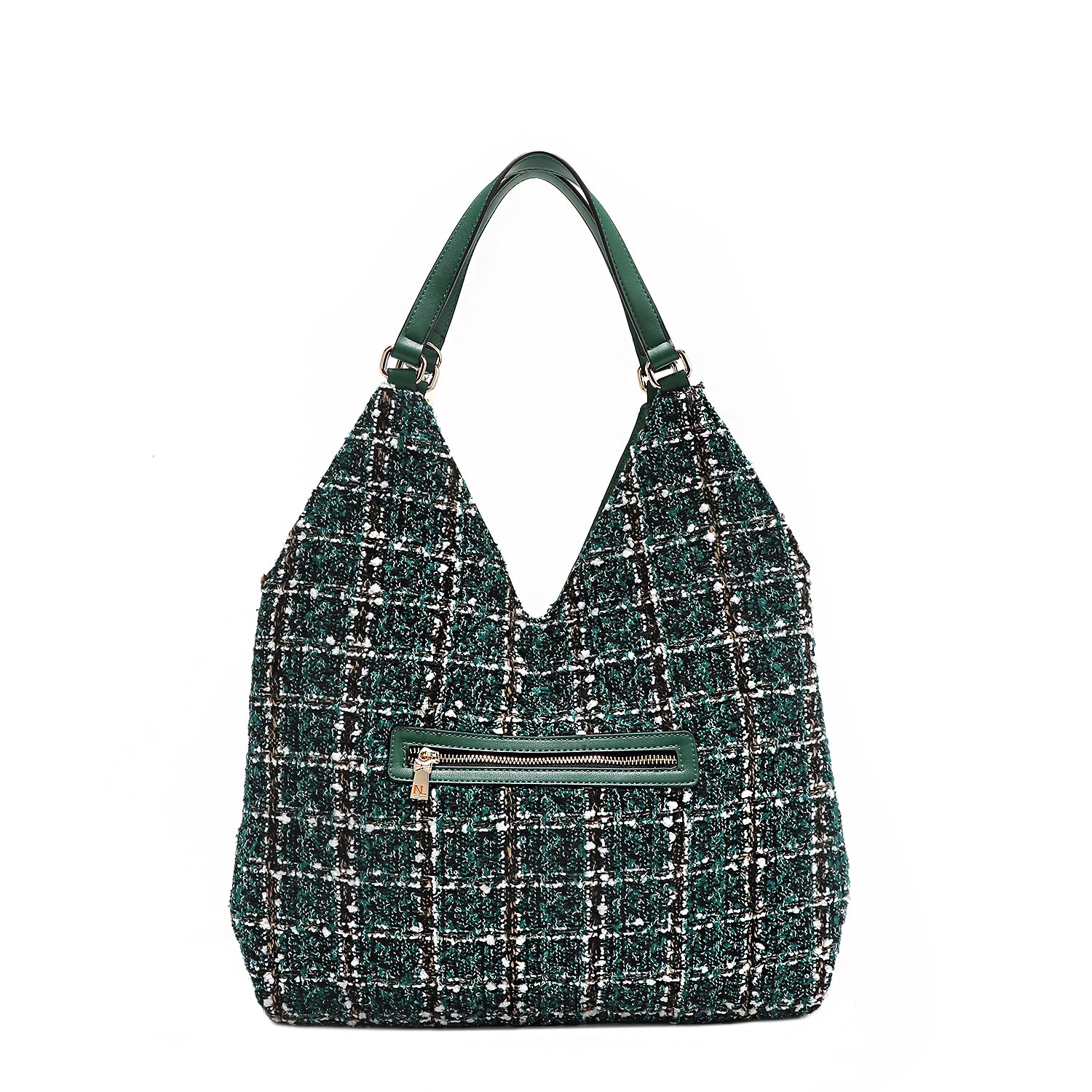 Stylish Tweed Large Hobo Bag for Women - Fashionable Shoulder Tote Handbag - Perfect for Work, Travel & Everyday Use