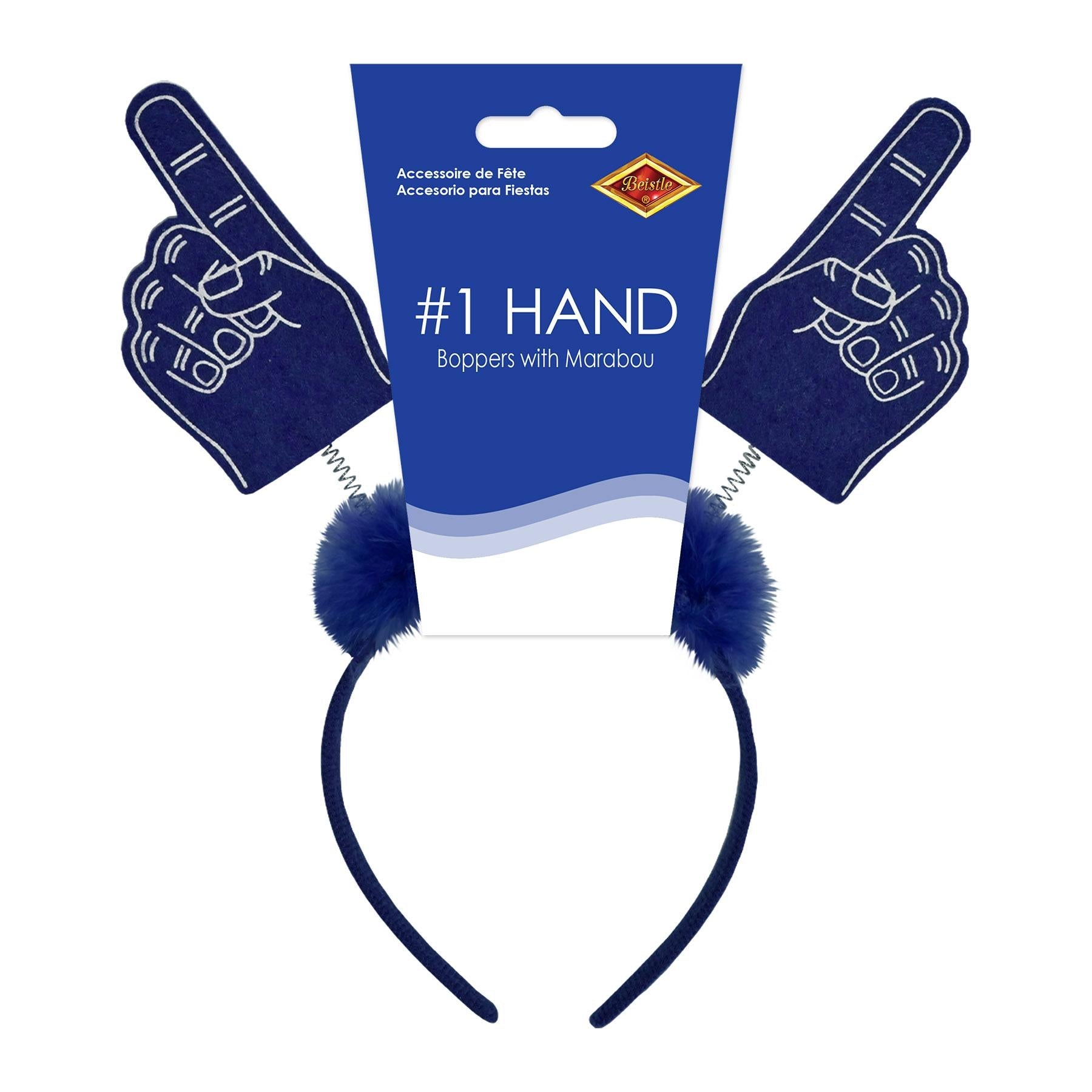 12 Pack Beistle #1 Hand Boppers with Marabou Blue - Fun Party Favors for Birthday Celebrations, Carnivals & School Events