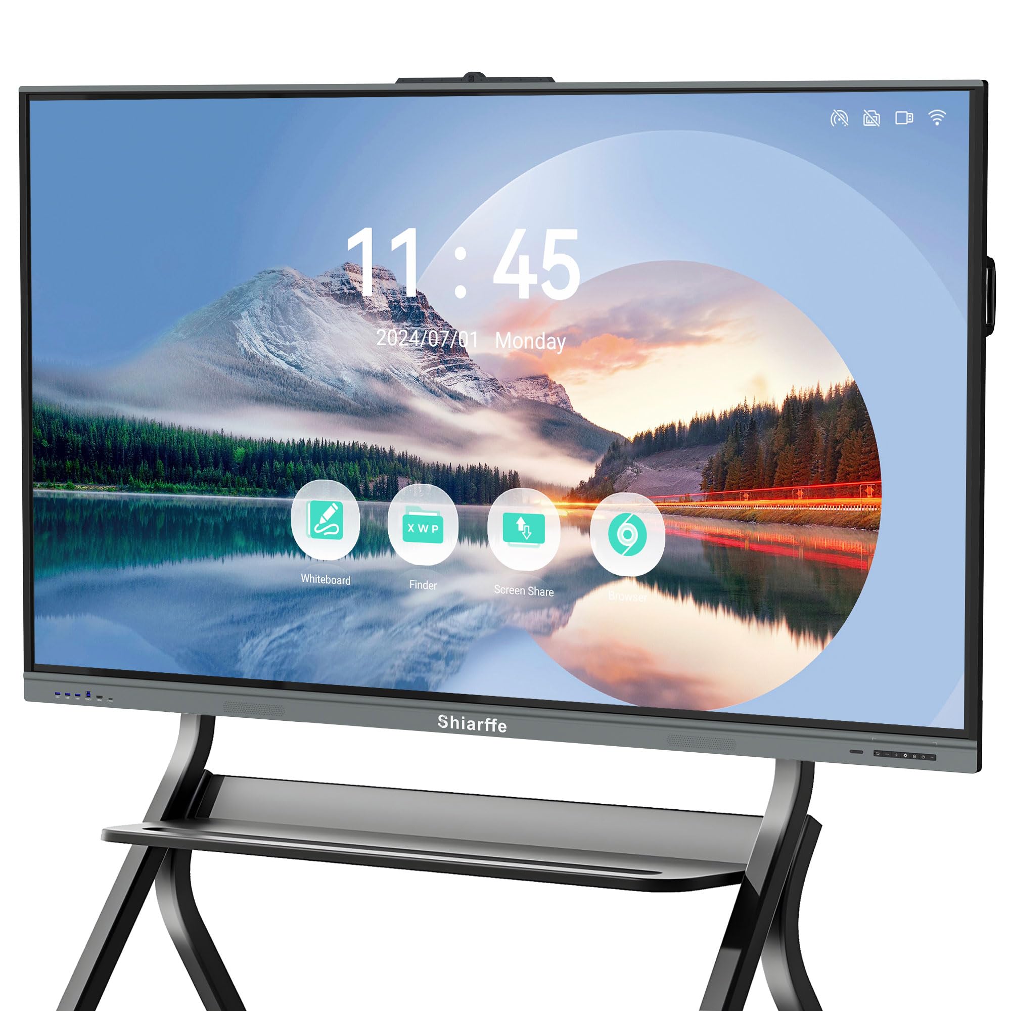 65-Inch 4K Touchscreen Smart Board with Mini PC - Interactive Whiteboard with Dual System for Classroom, Home & Office - Perfect for Remote Teaching, Business Presentations & Collaborative Work