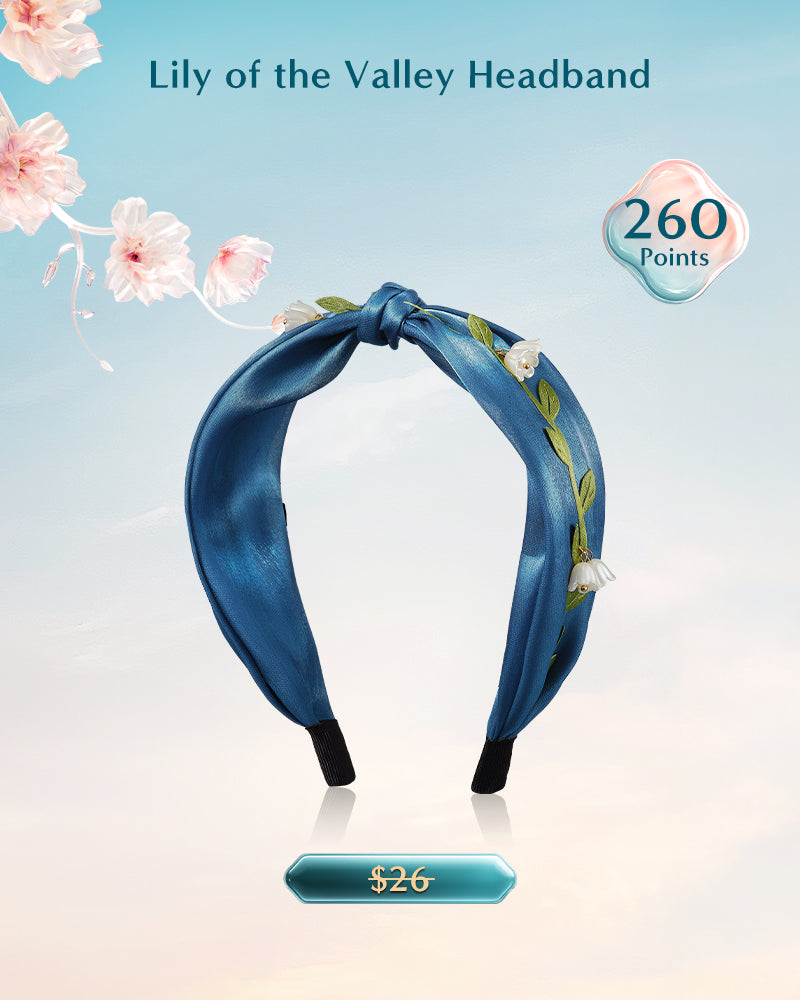 Lily of the Valley Headband for Women - Floral Hair Accessories for Weddings, Bridal Shower & Special Occasions - Elegant Spring Headpiece for Garden Parties & Photo Shoots