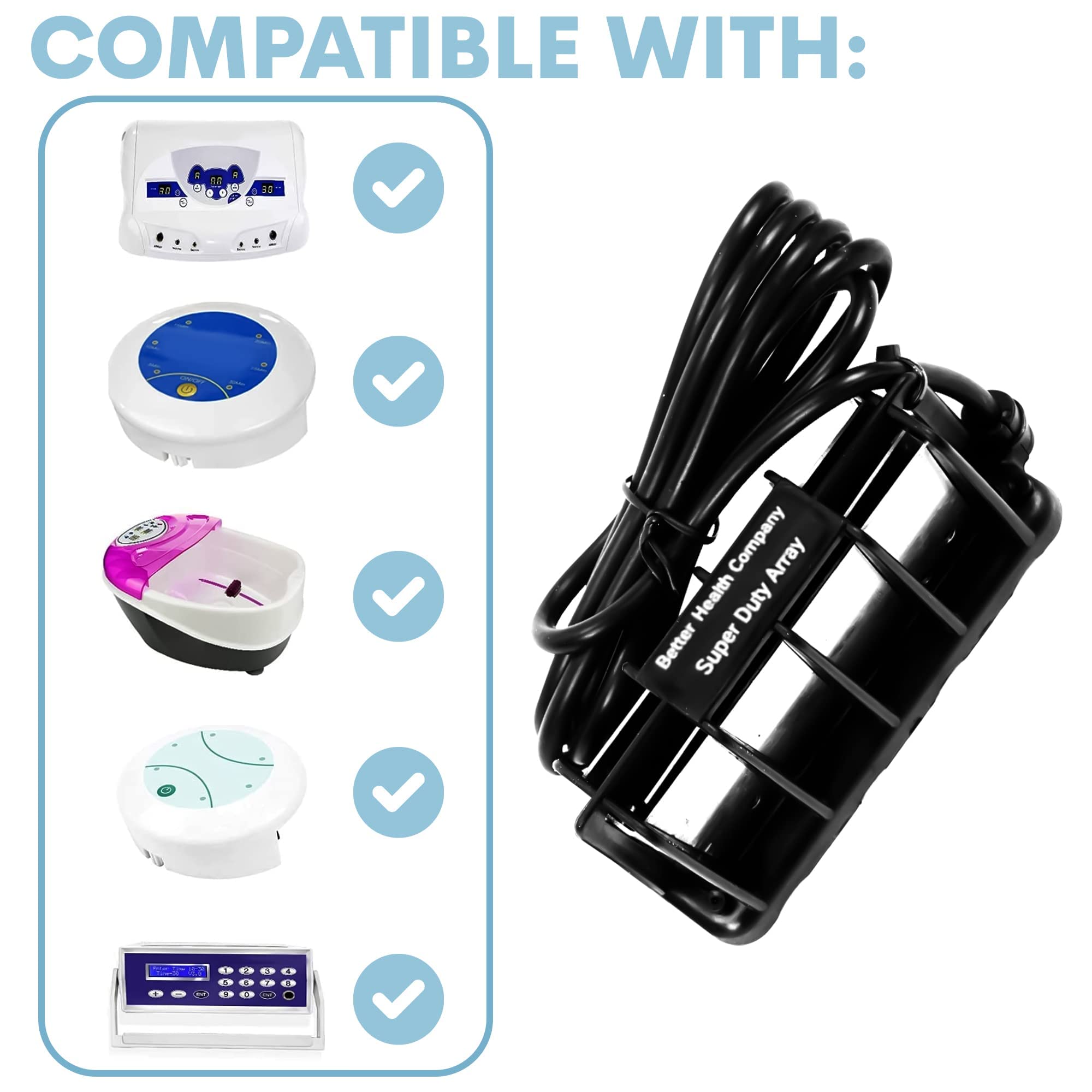 BHC Super Duty Professional Ionic Detox Foot Spa Machine - 3 Pack | Deep Cleansing & Relaxation for Feet | Easy to Clean Ion Foot Bath Arrays | Perfect for Home Spa, Wellness Centers & Post-Workout Recovery