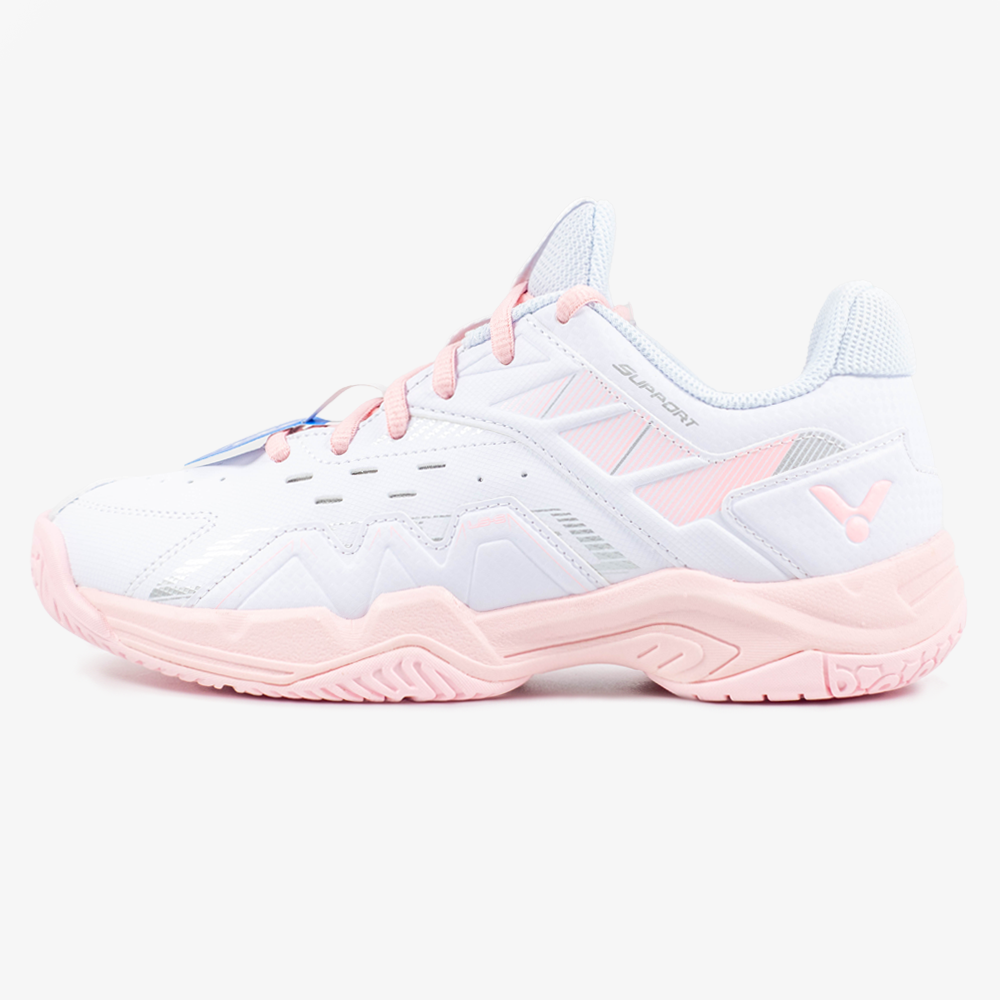 Victor P8500CLSF AI Wide Shoe for Women - Comfortable Athletic Sneakers in Bright White & Baby Pink | Perfect for Running, Walking & Gym Workouts