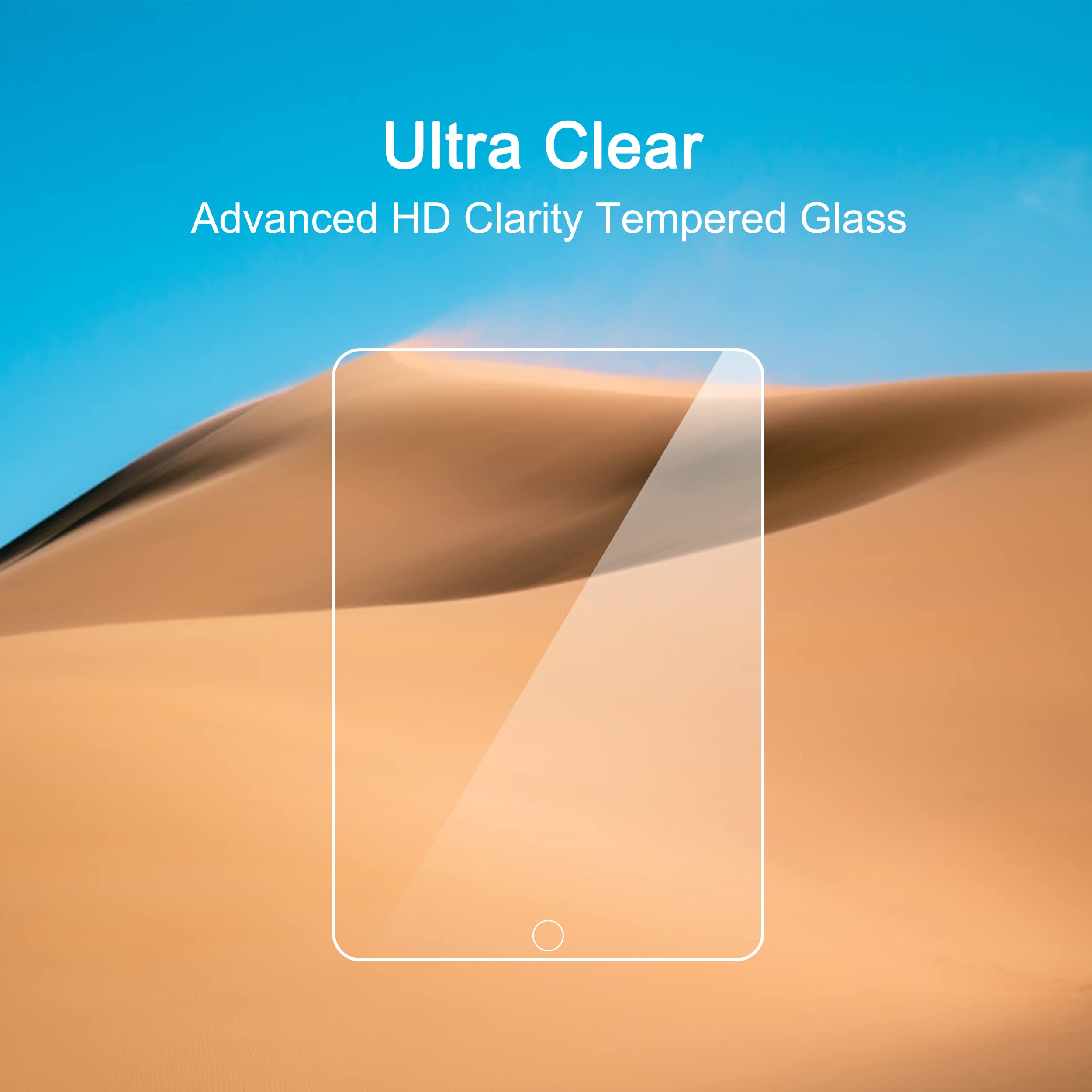 Ailun Tempered Glass Screen Protector for iPad 9.7 Inch (2018/2017 Model, 6th/5th Gen), iPad Air 1/2, iPad Pro 9.7