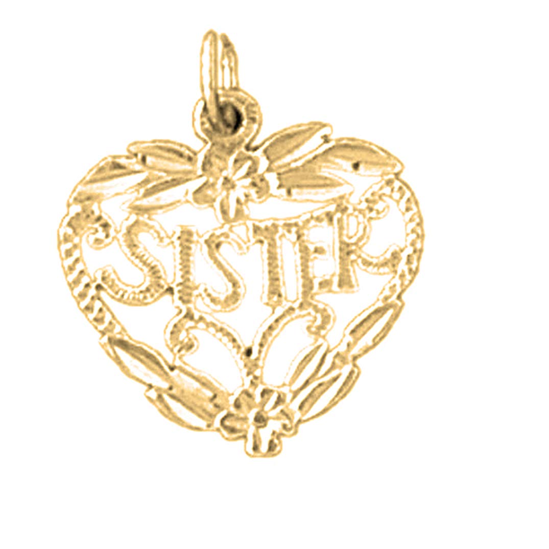 14K Yellow Gold Plated 925 Sterling Silver Sister Pendant Necklace - Perfect Gift for Sisters, Best Friends & Loved Ones | Birthday, Anniversary, Christmas Jewelry Present