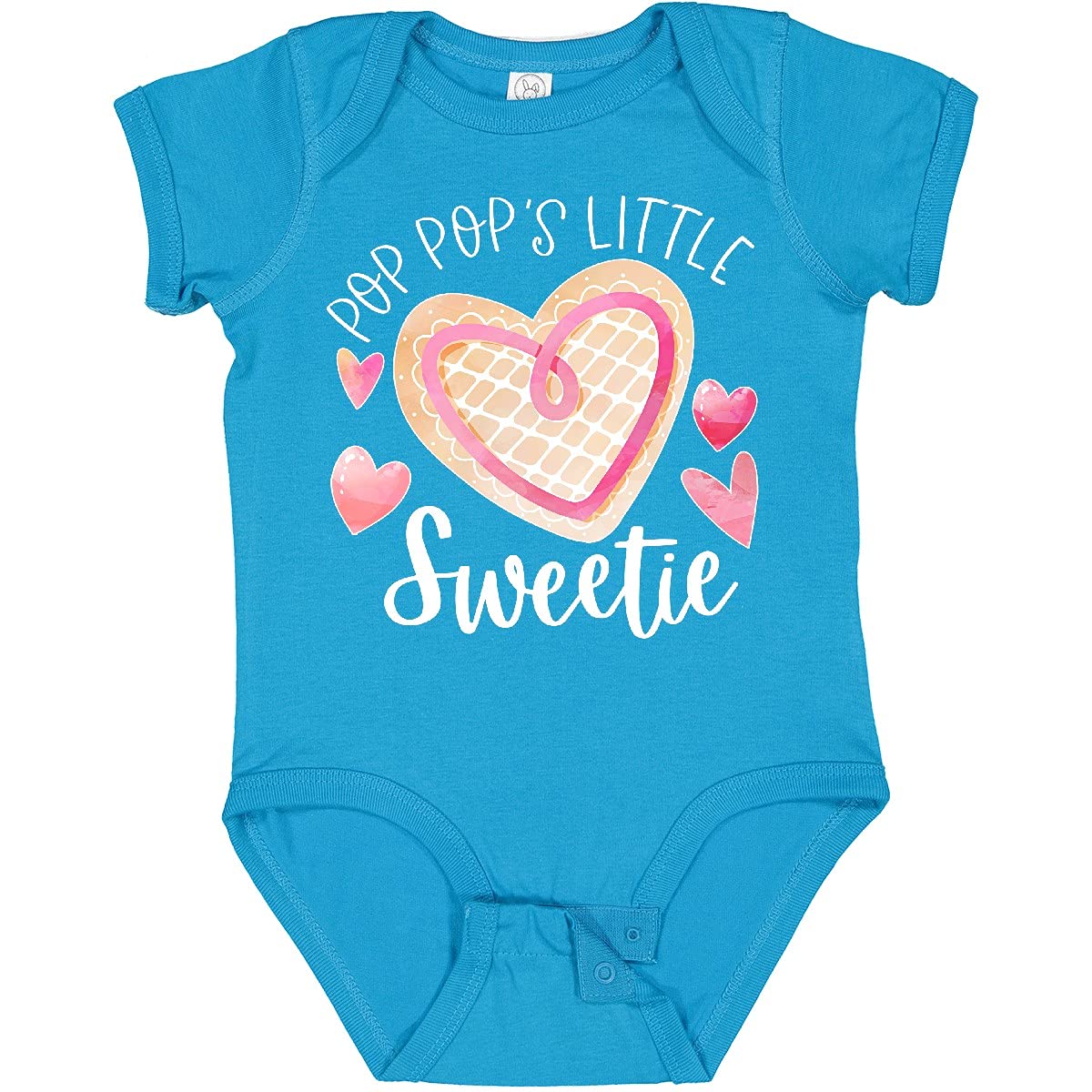 Inktastic Pop Pop's Little Sweetie Pink Heart Cookie Baby Bodysuit - Cute Outfit for Newborns, Infants & Toddlers - Perfect for Family Photos, Birthday Parties & Special Occasions