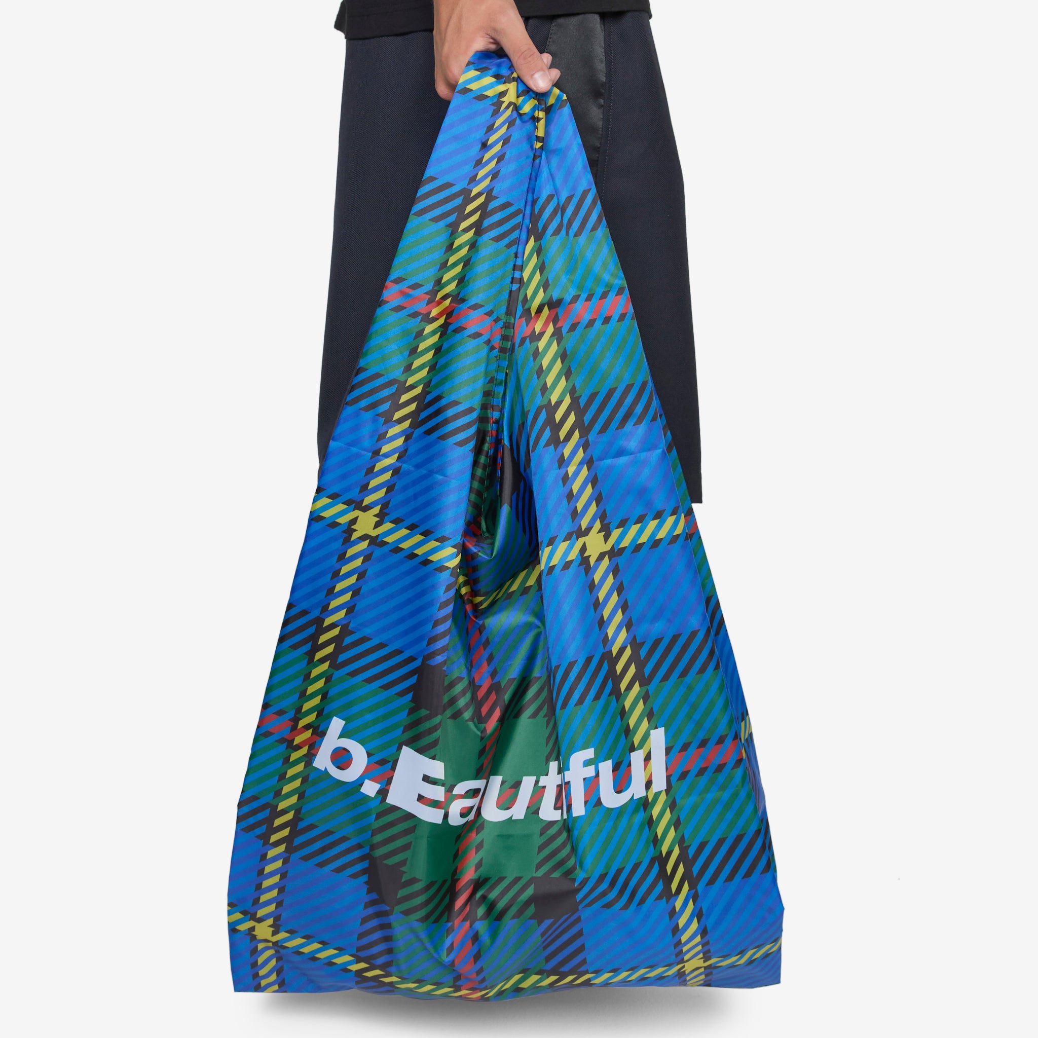MacLeod Tartan XL Reusable Shopping Bag - Blue & Green Plaid Pattern | Eco-Friendly Grocery Tote for Groceries, Picnics & Beach Trips