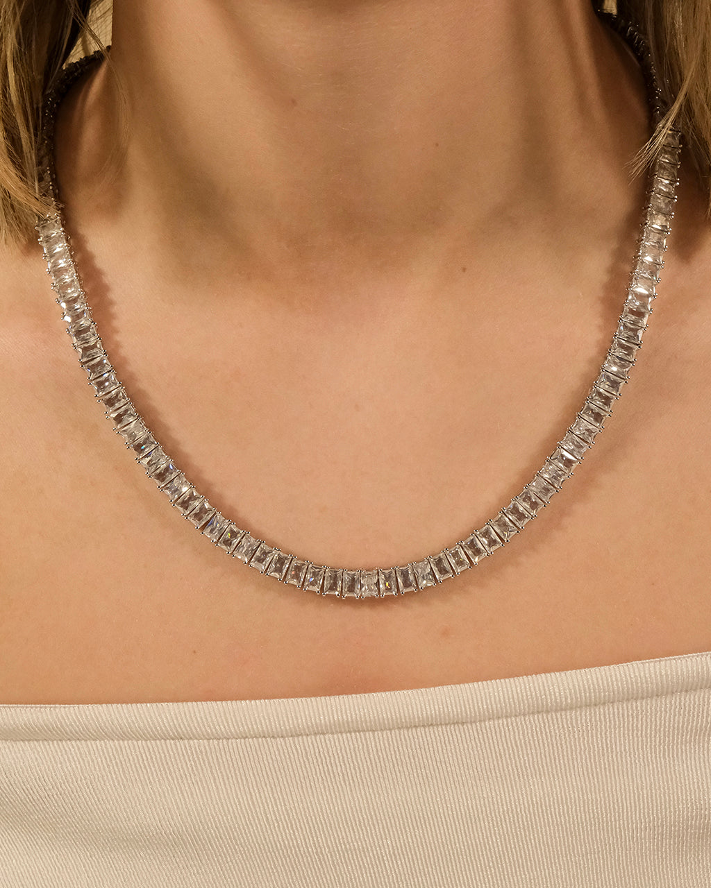 Marisol CZ Tennis Necklace - 14K Gold Plated Cubic Zirconia Necklace for Women | Perfect for Weddings, Parties & Evening Events
