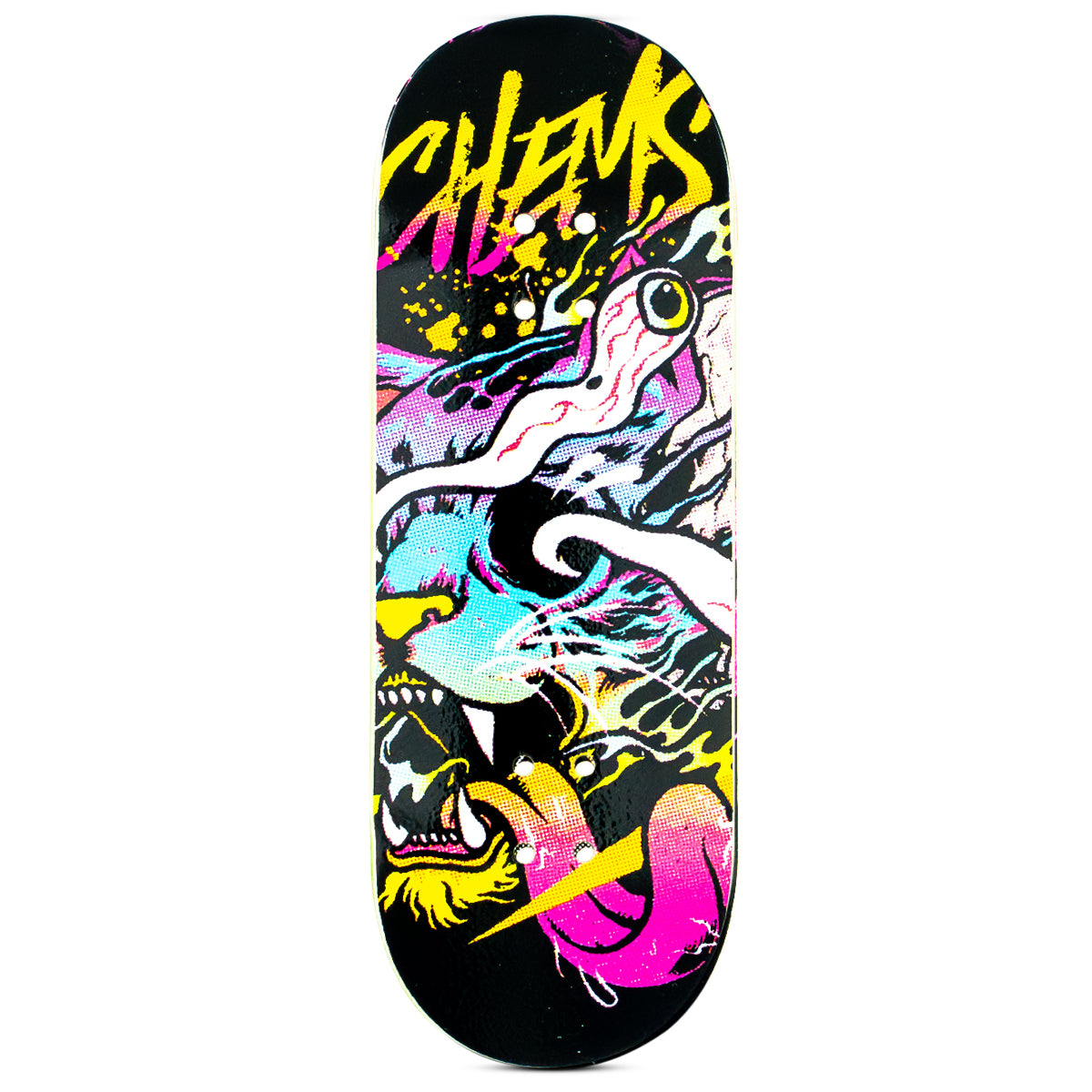 Premium Fingerboard Deck - Chems Faded Melted Design | High-Quality Skateboard Mini Deck for Finger Tricks & Collectibles | Perfect for Skaters, Collectors & Office Desk Fun